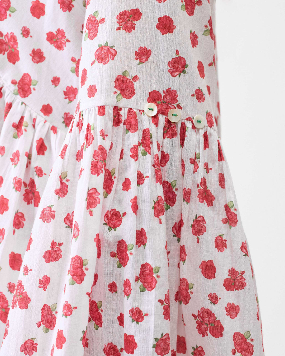 Ruffle Top - White & Watermelon Print