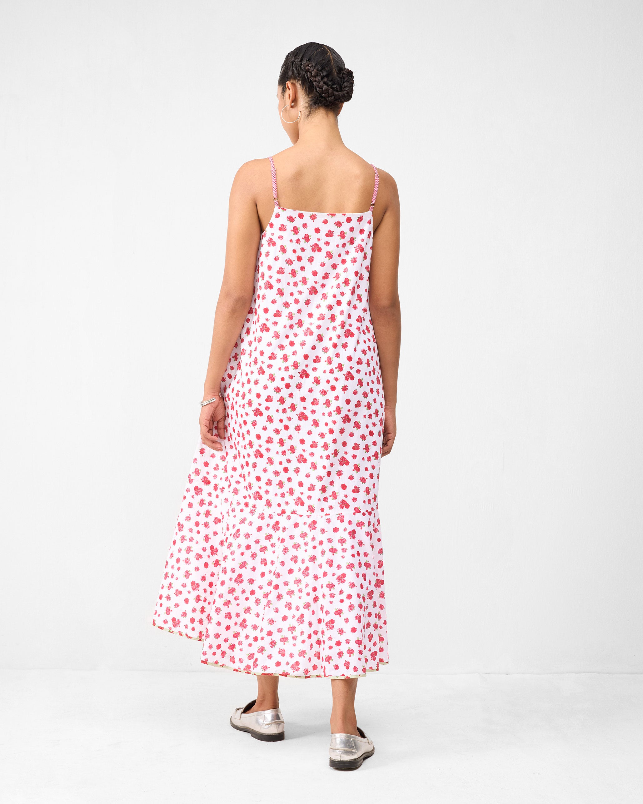Kimsuka Dress - White & Watermelon Print
