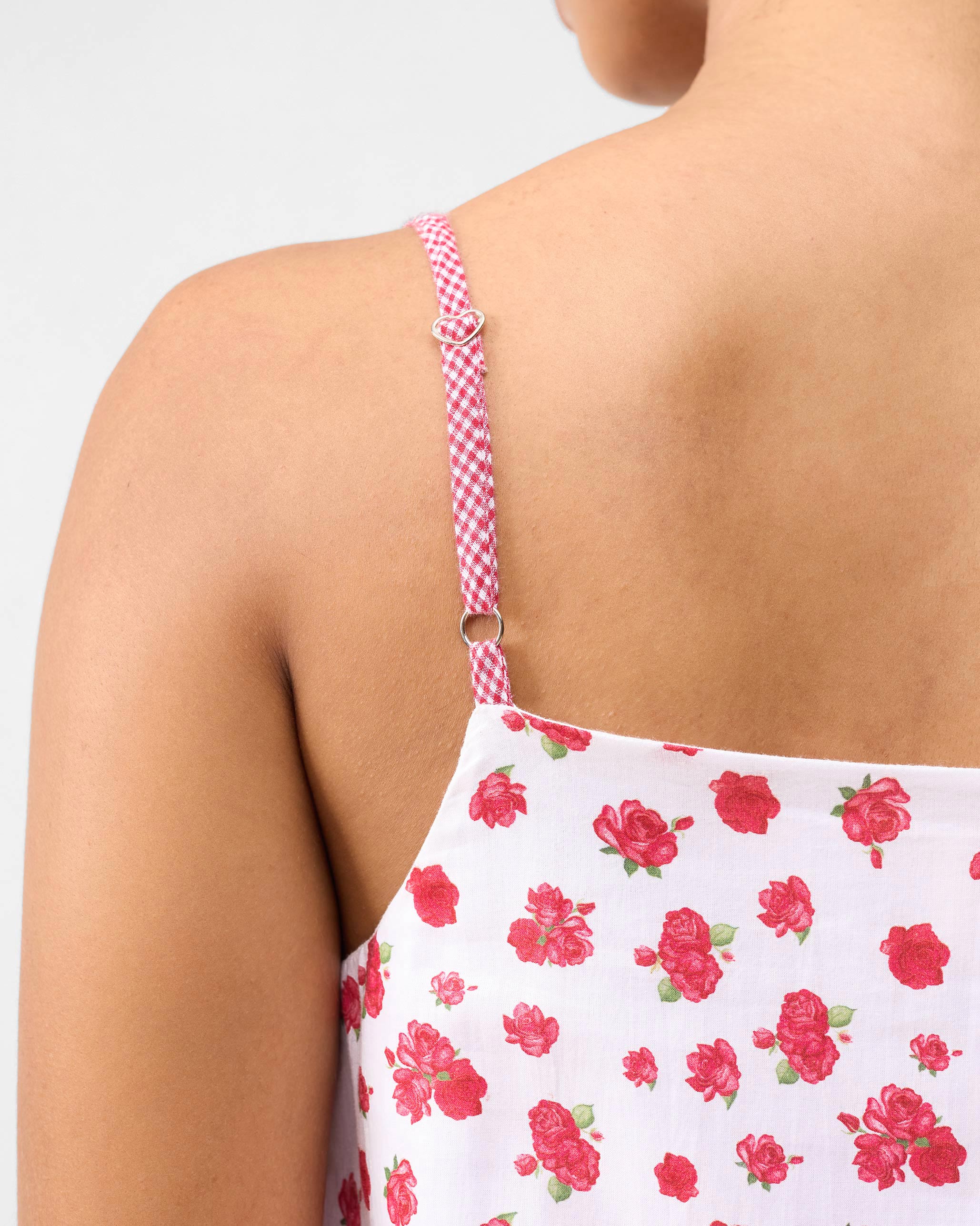 Kimsuka Dress - White & Watermelon Print