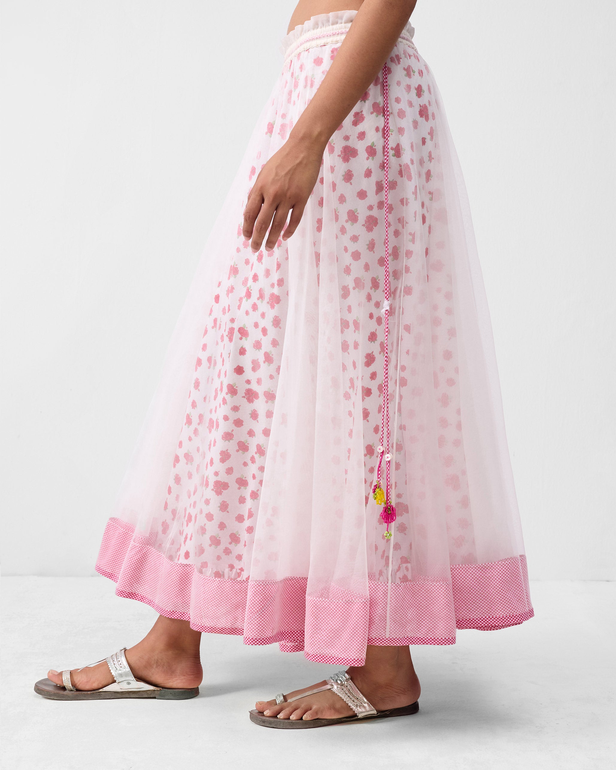 Pushkar Skirt - Ivory & Watermelon