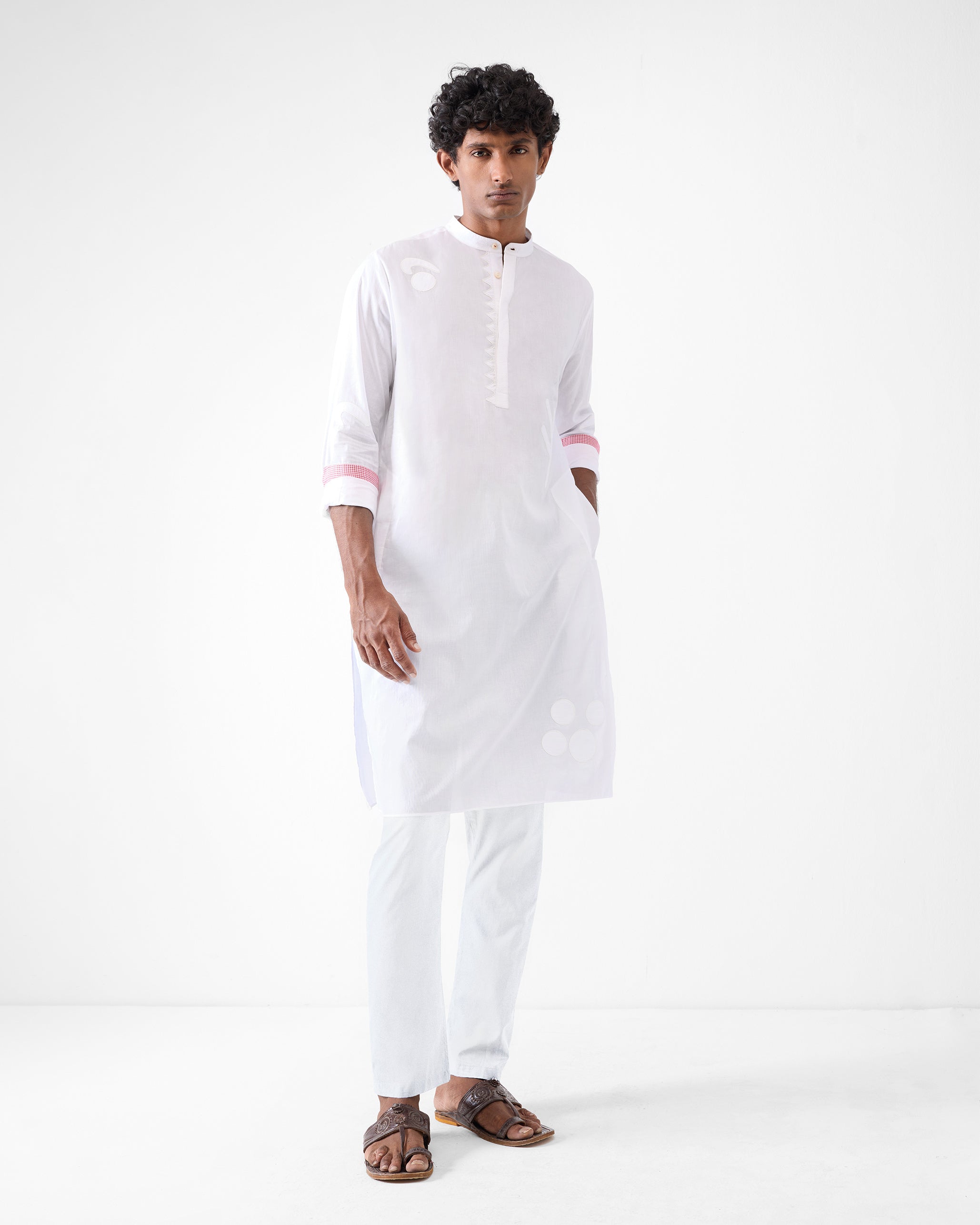 Neckband Kurta - White