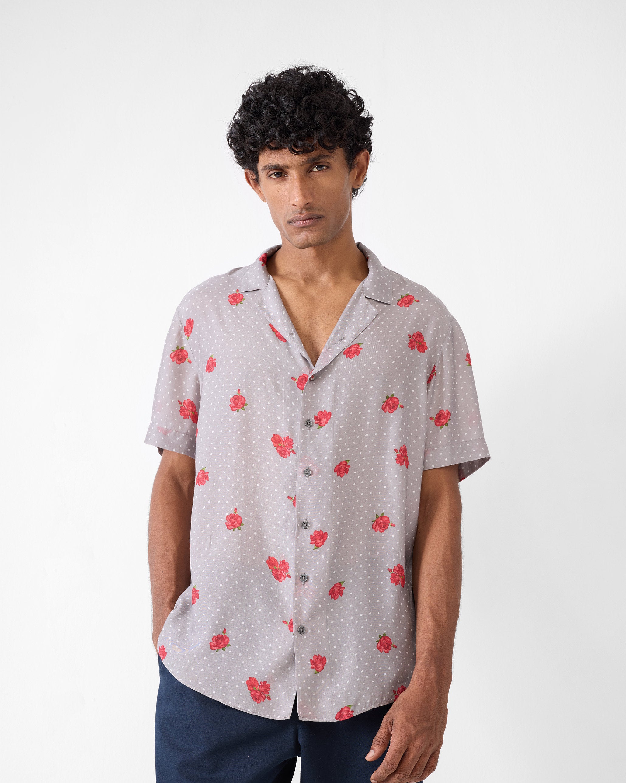 Mistari Shirt - Charcoal Print