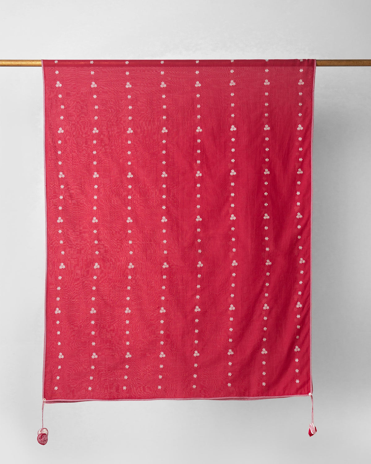 Tapi Dupatta - Watermelon & Ivory Embroidered