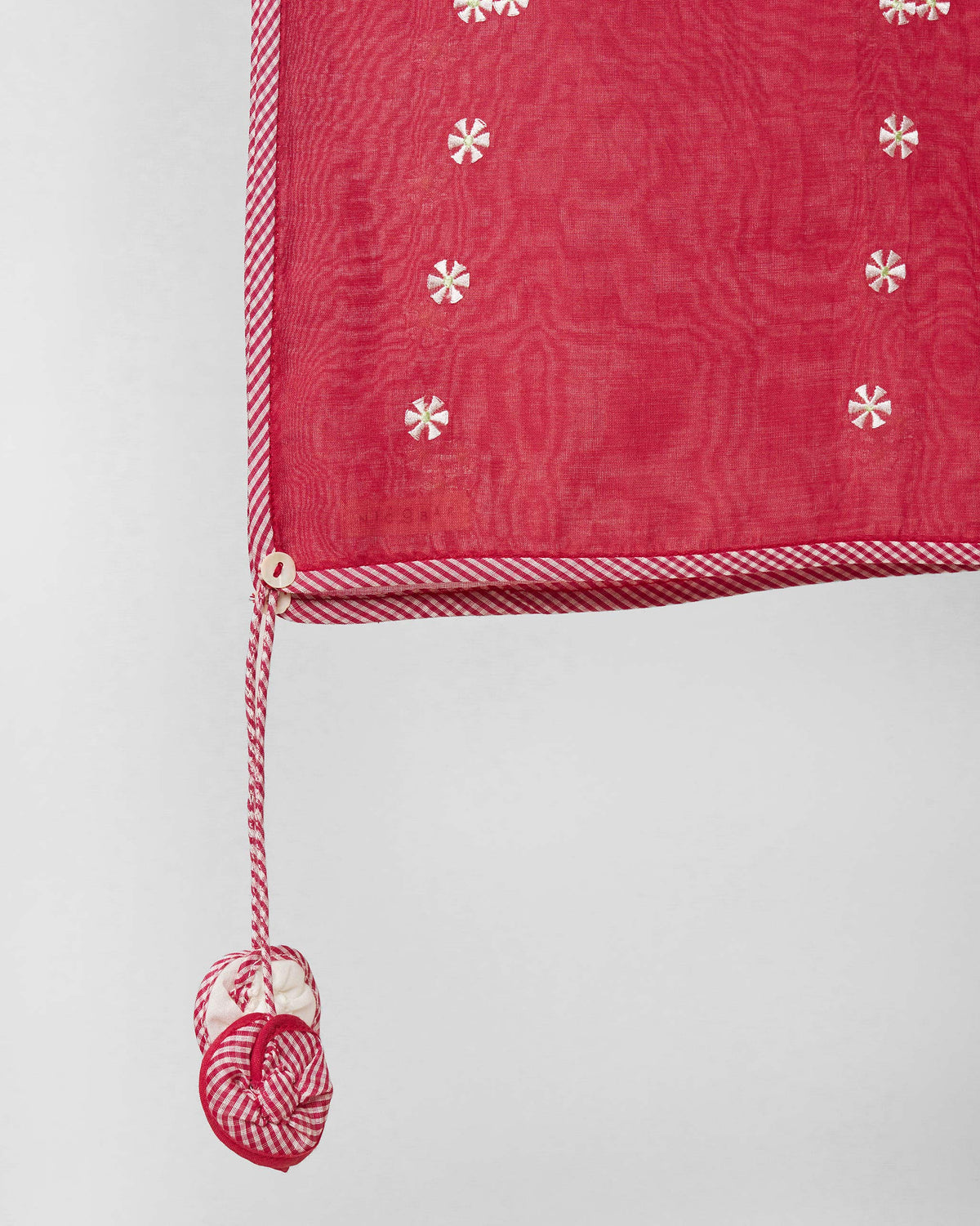 Tapi Dupatta - Watermelon & Ivory Embroidered