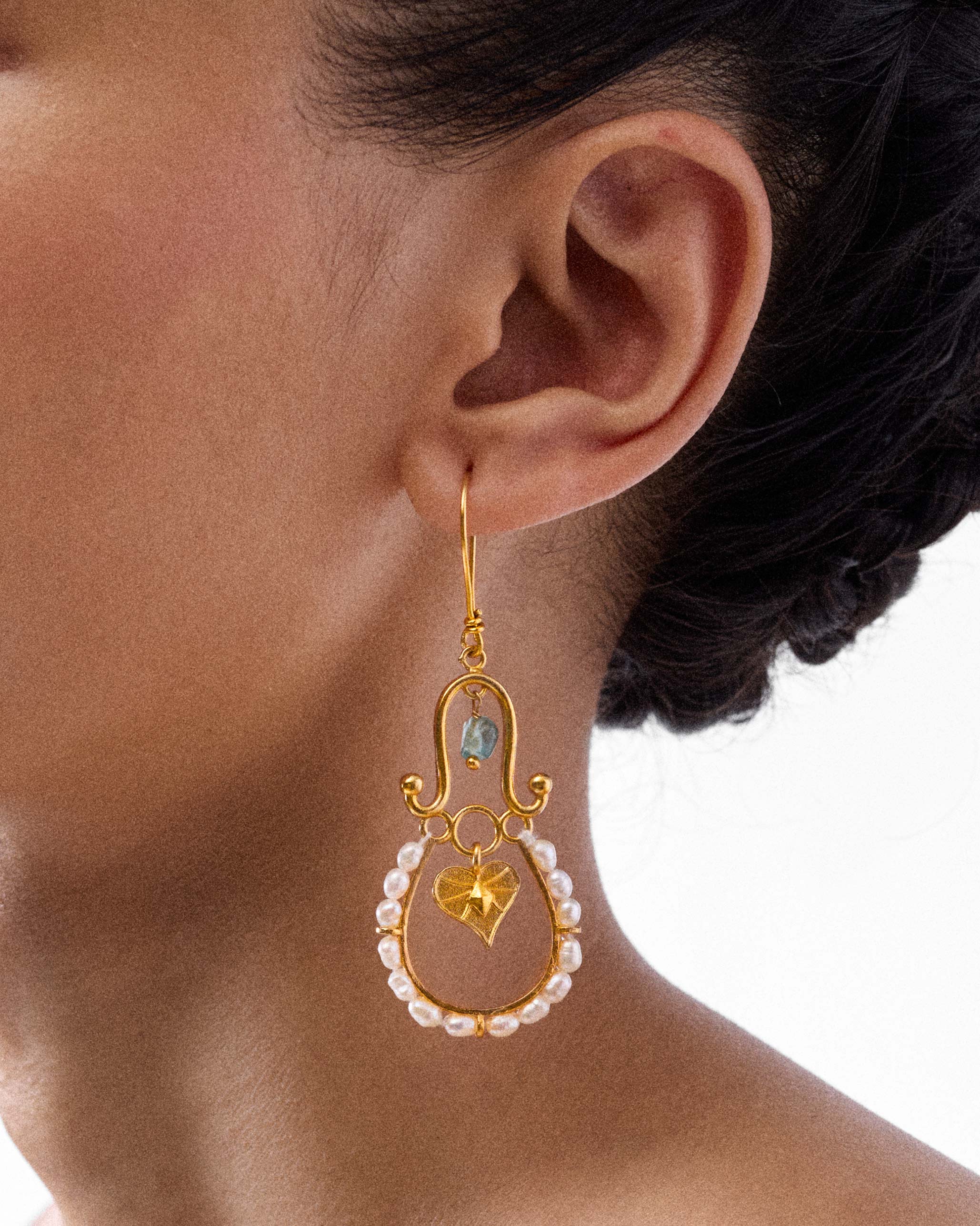 Peepal Patta Danglers - Gold