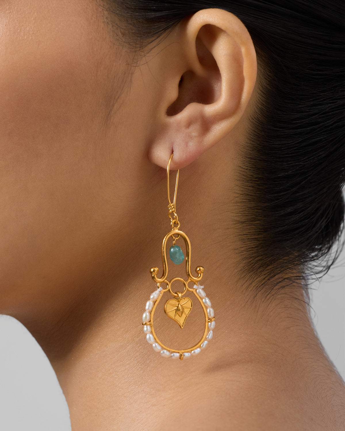 Peepal Patta Danglers - Gold