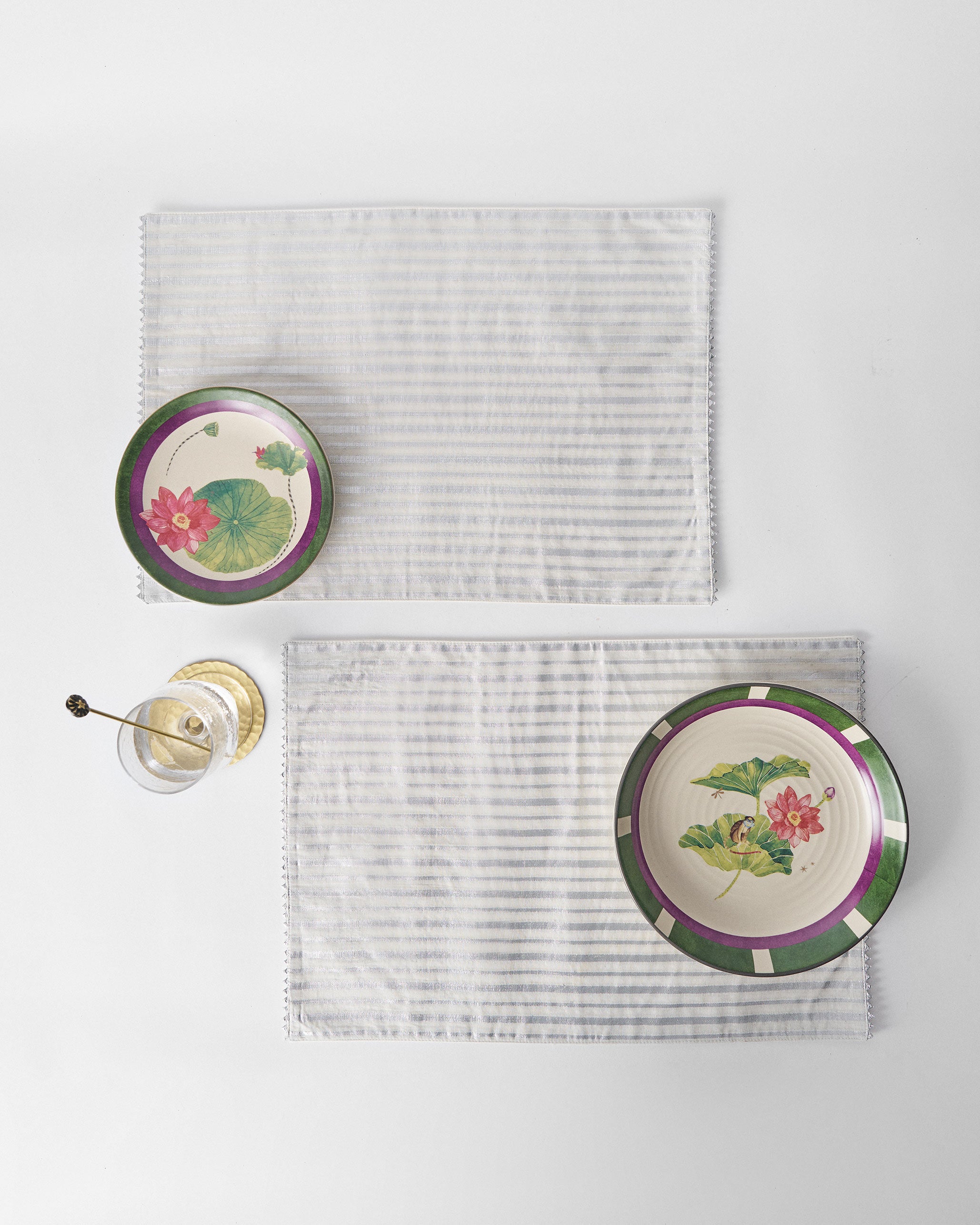 Silver Chanderi Placemat - Set of 2