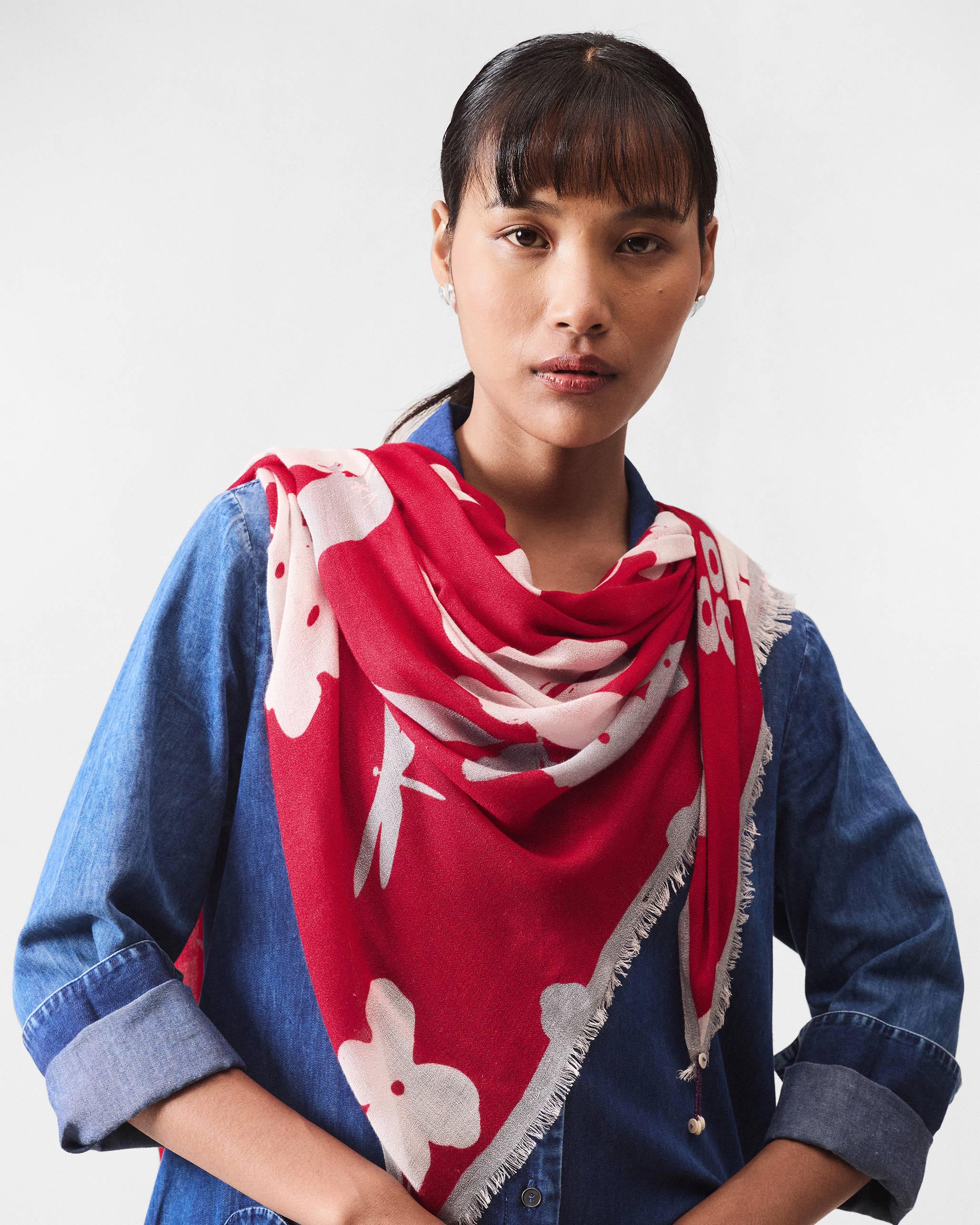 Parrot Shawl - Red