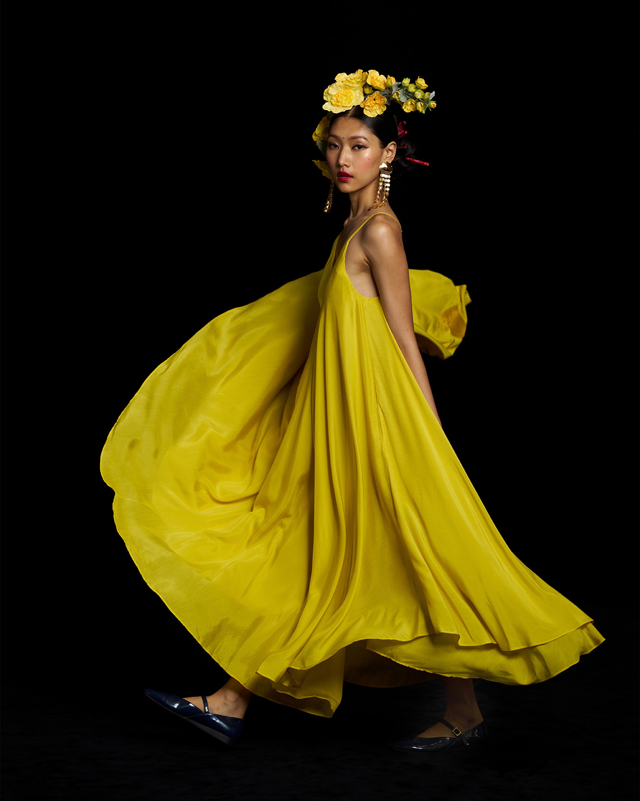 Frieda Back Gusset Dress - Chartreuse