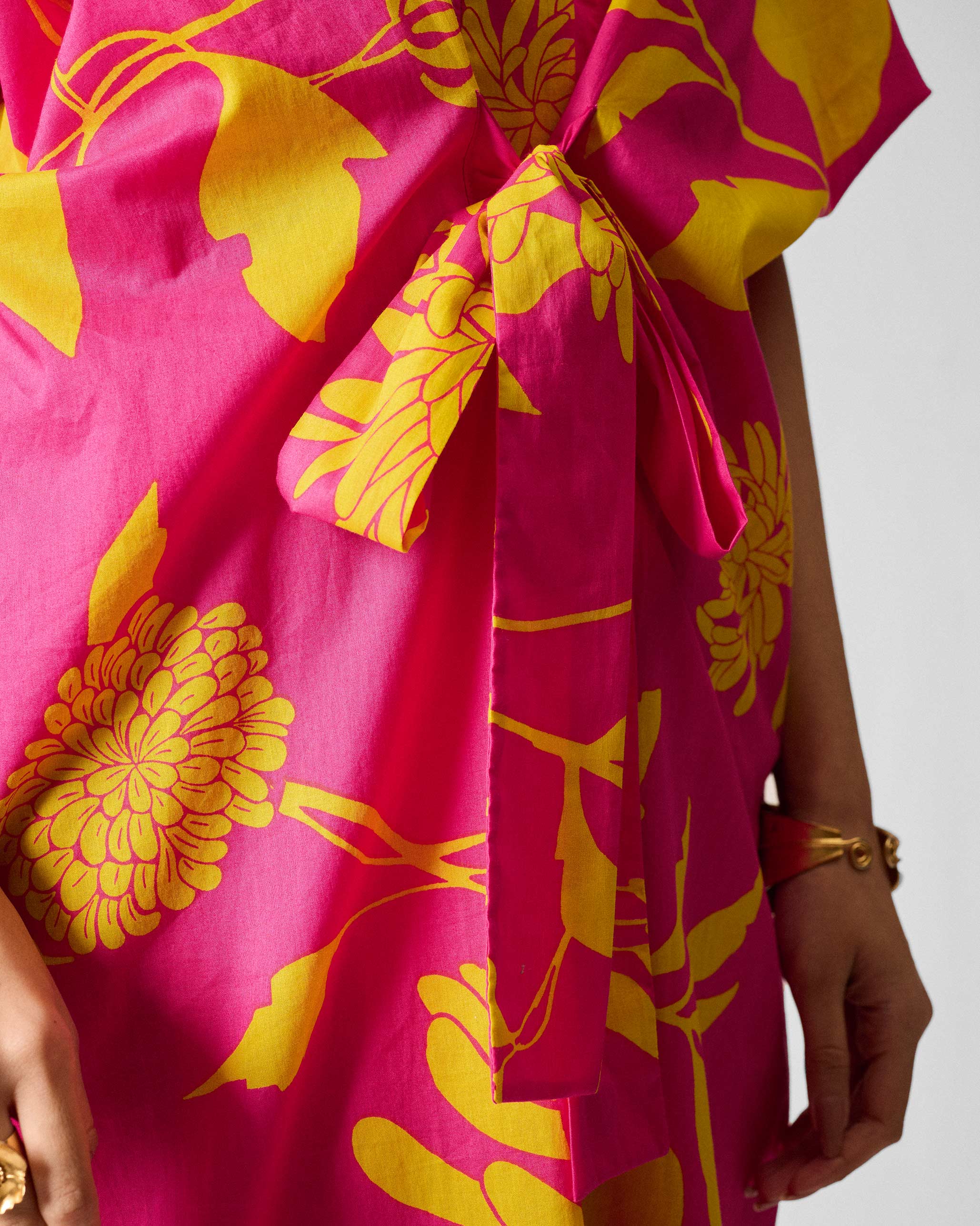 Doda Dress with Slip - Fuchsia & Lime Printed