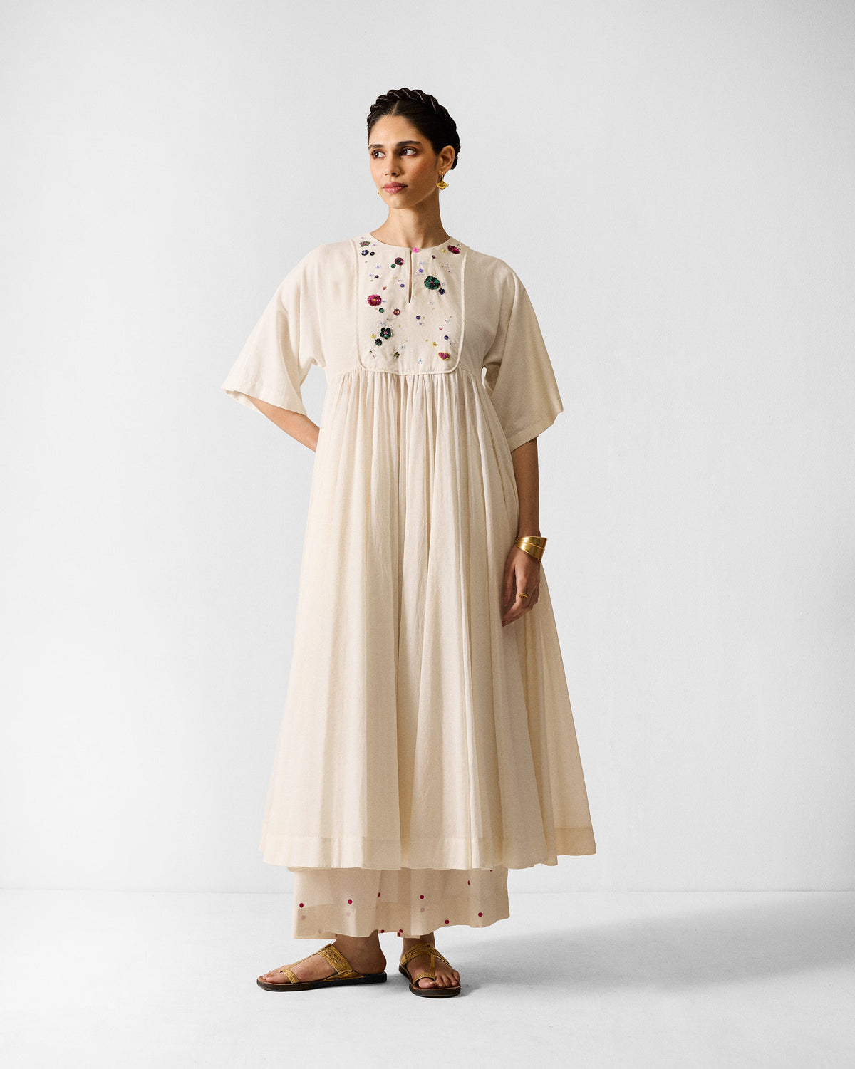 Kosi Kurta - Ivory Embroidered