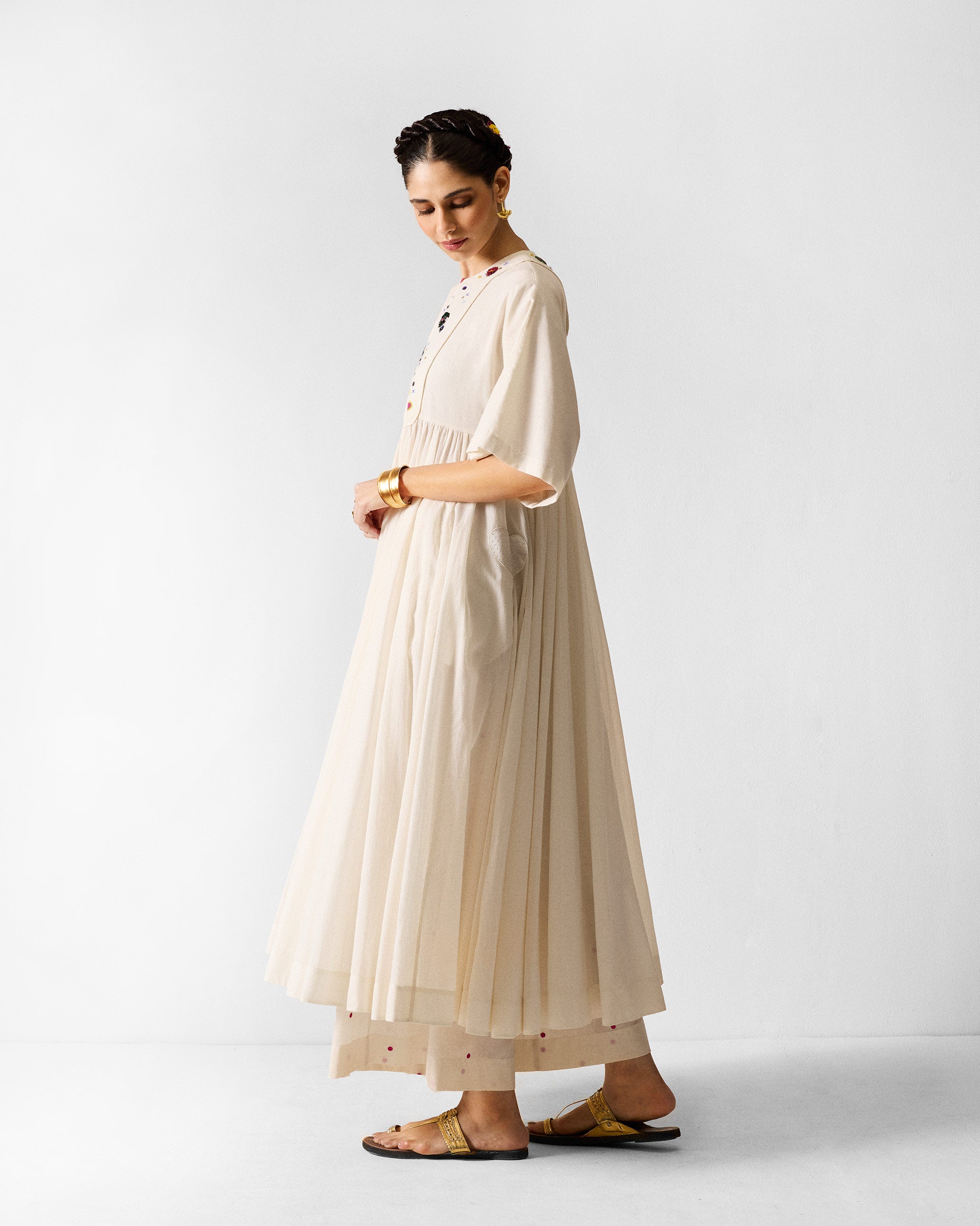 Kosi Kurta - Ivory Embroidered