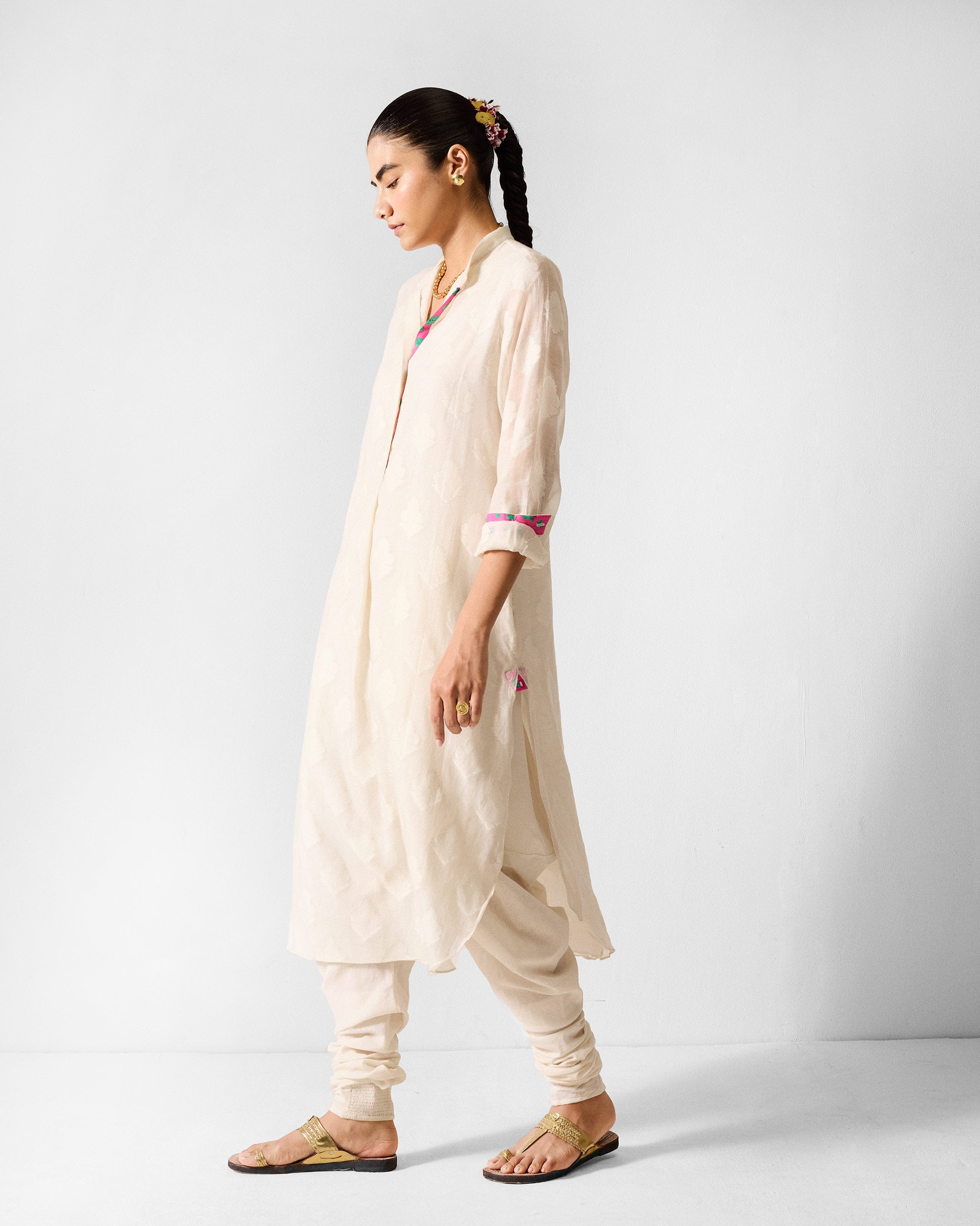 Basic Long Length Kurta - Ivory