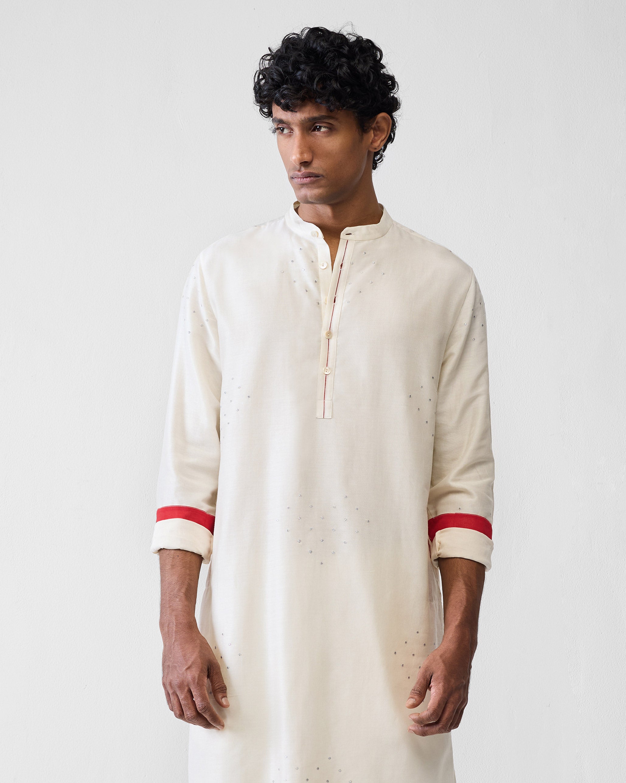 Astral Kurta - Ivory Embroidered