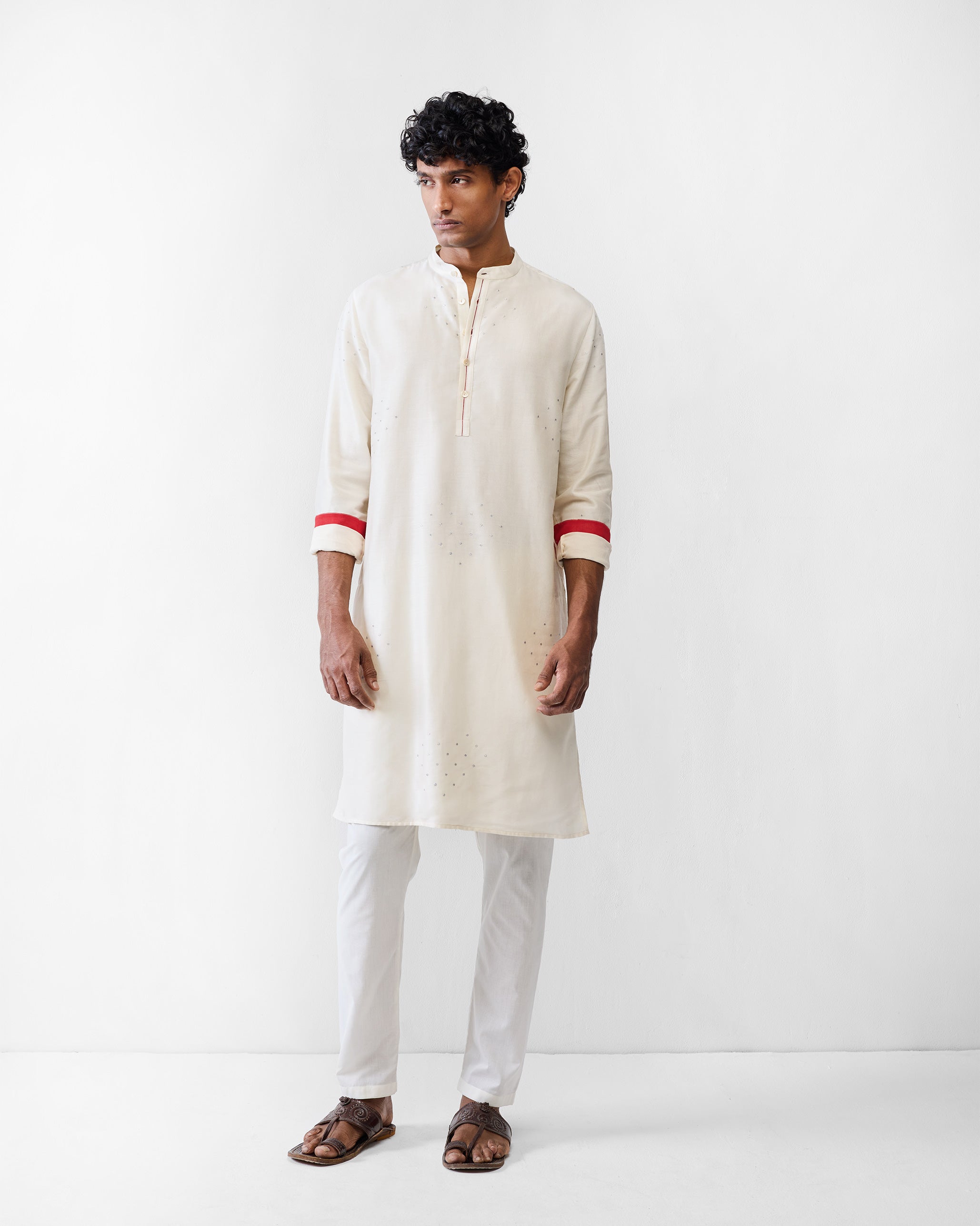Astral Kurta - Ivory Embroidered