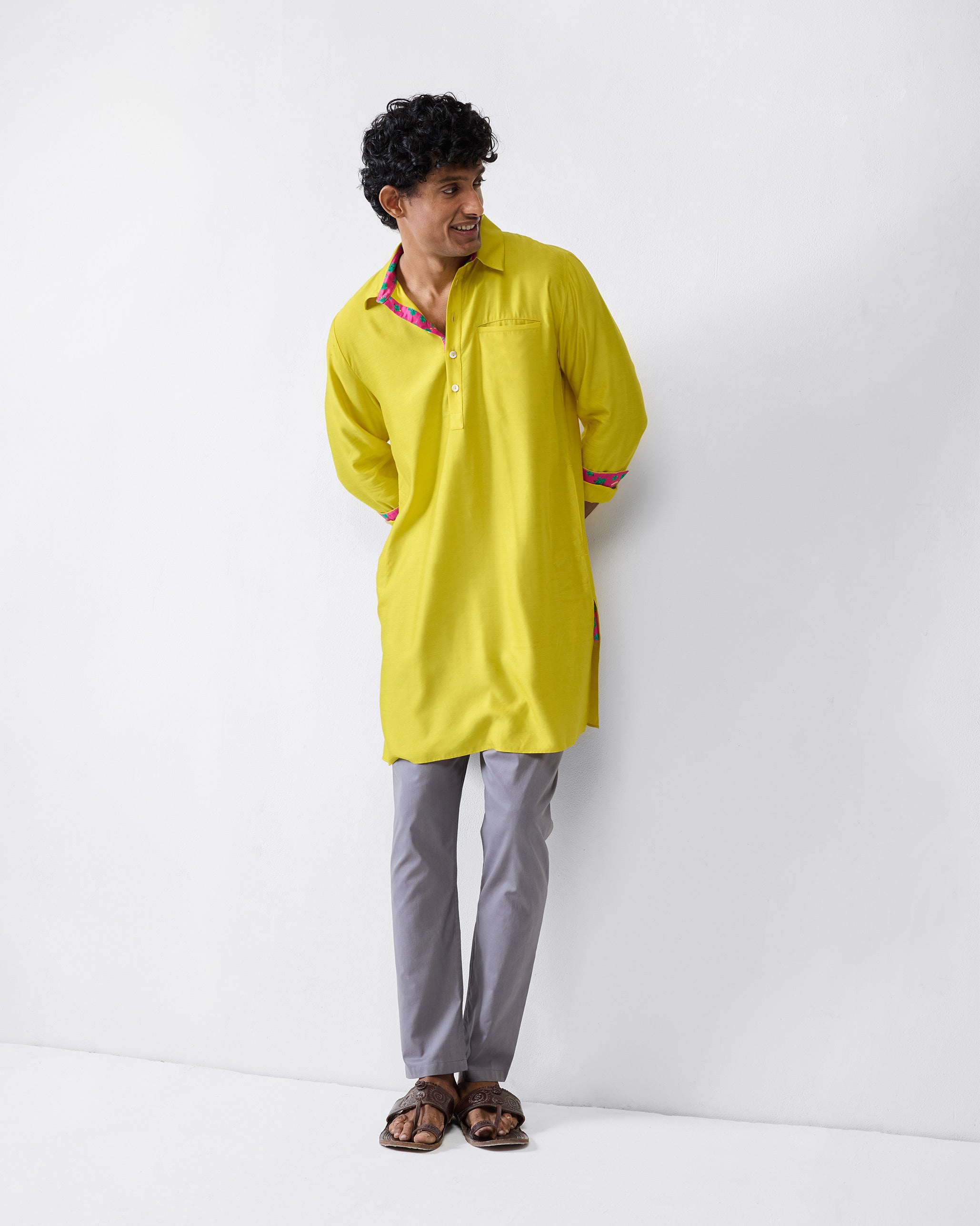 Bouquet Kurta - Chartreuse