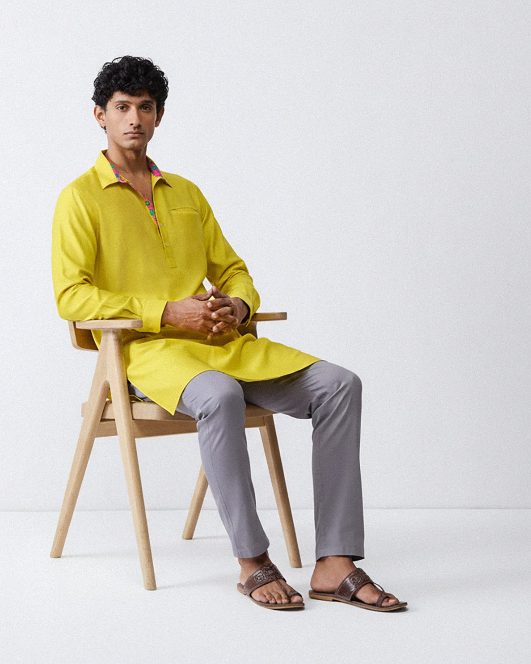Bouquet Kurta - Chartreuse