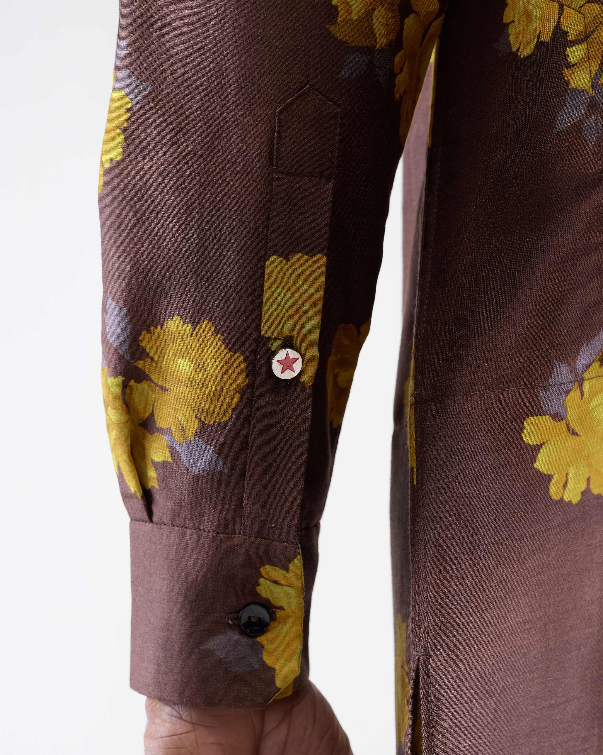 Astral Kurta - Brown & Chartreuse Printed