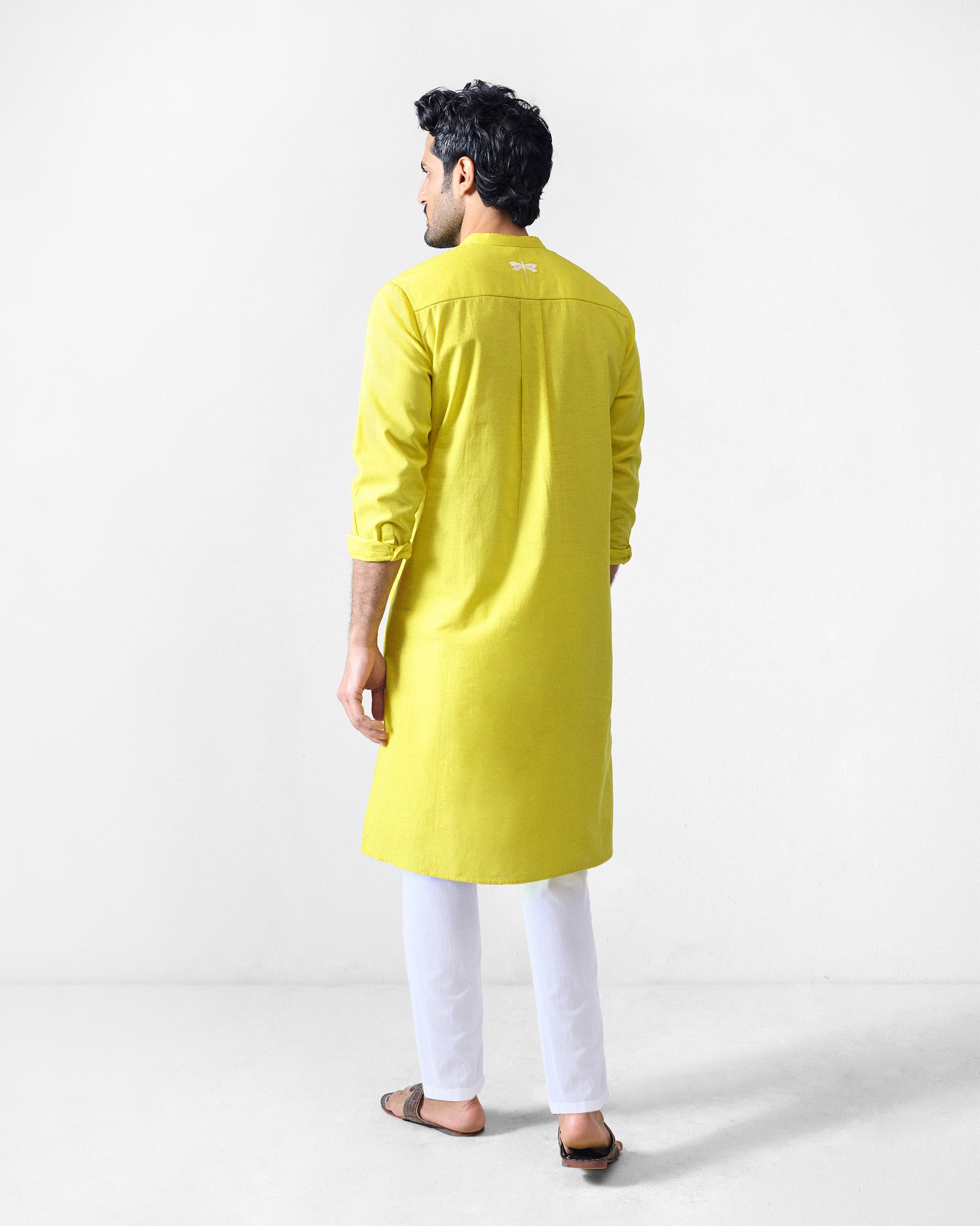 Ibn Kurta - Chartreuse Embroidered