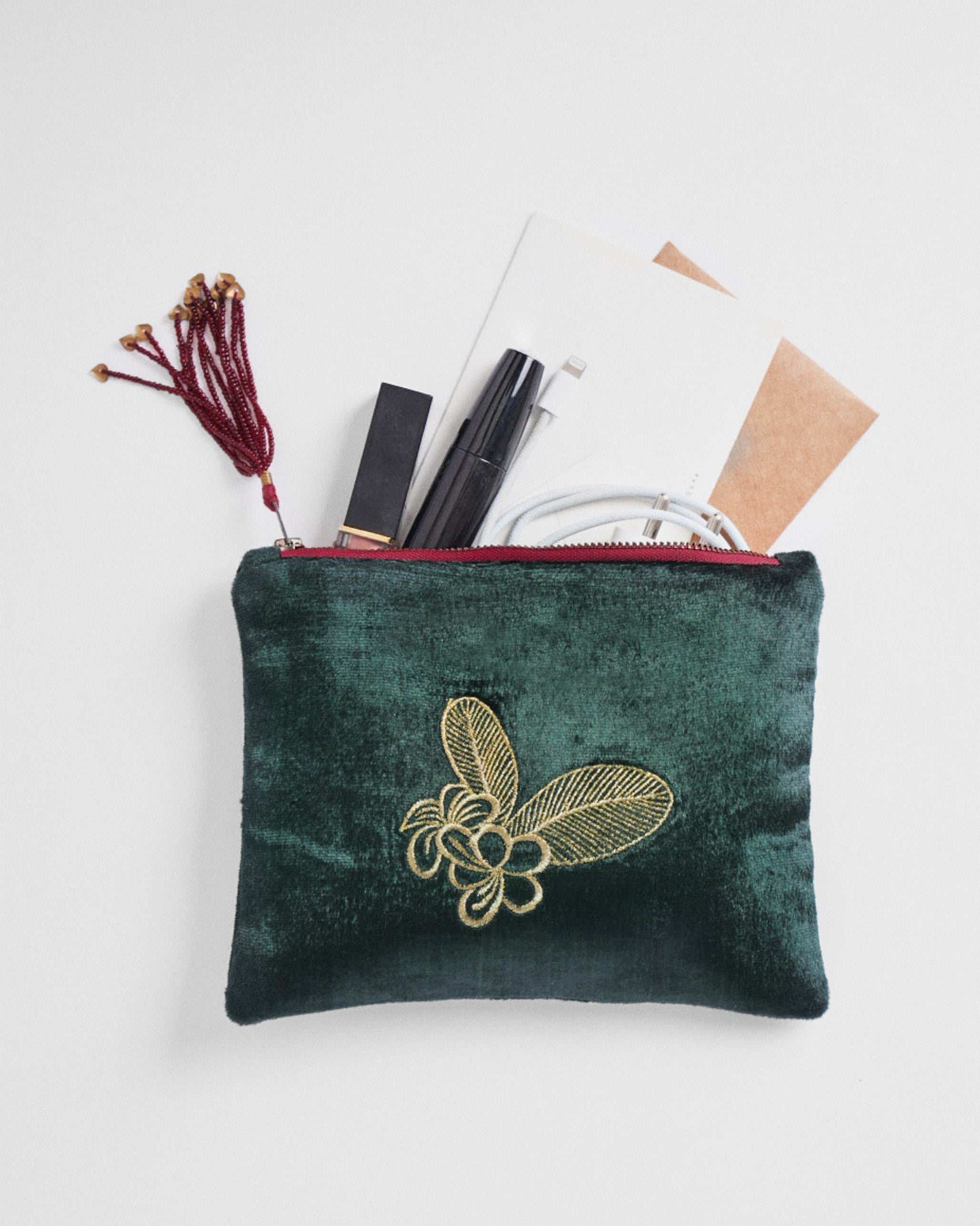 Plumeria Pouch - Green