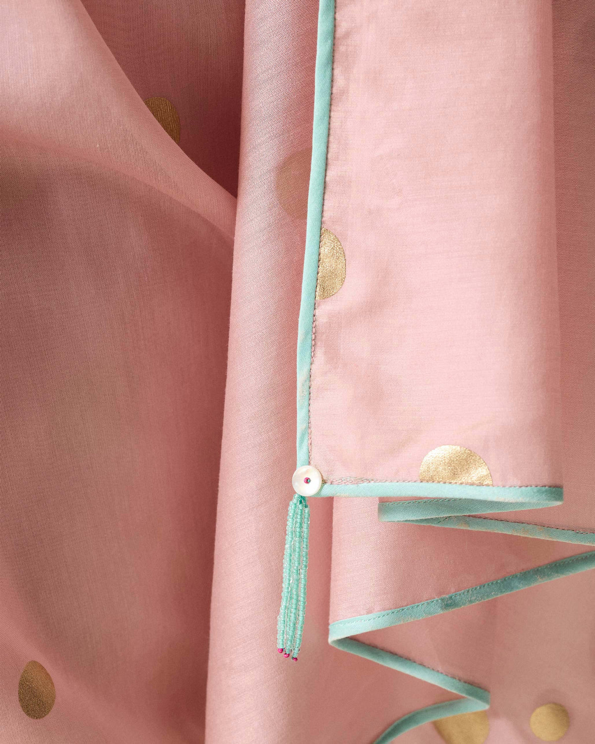 Jugnu Sari - Light Pink & Gold Printed