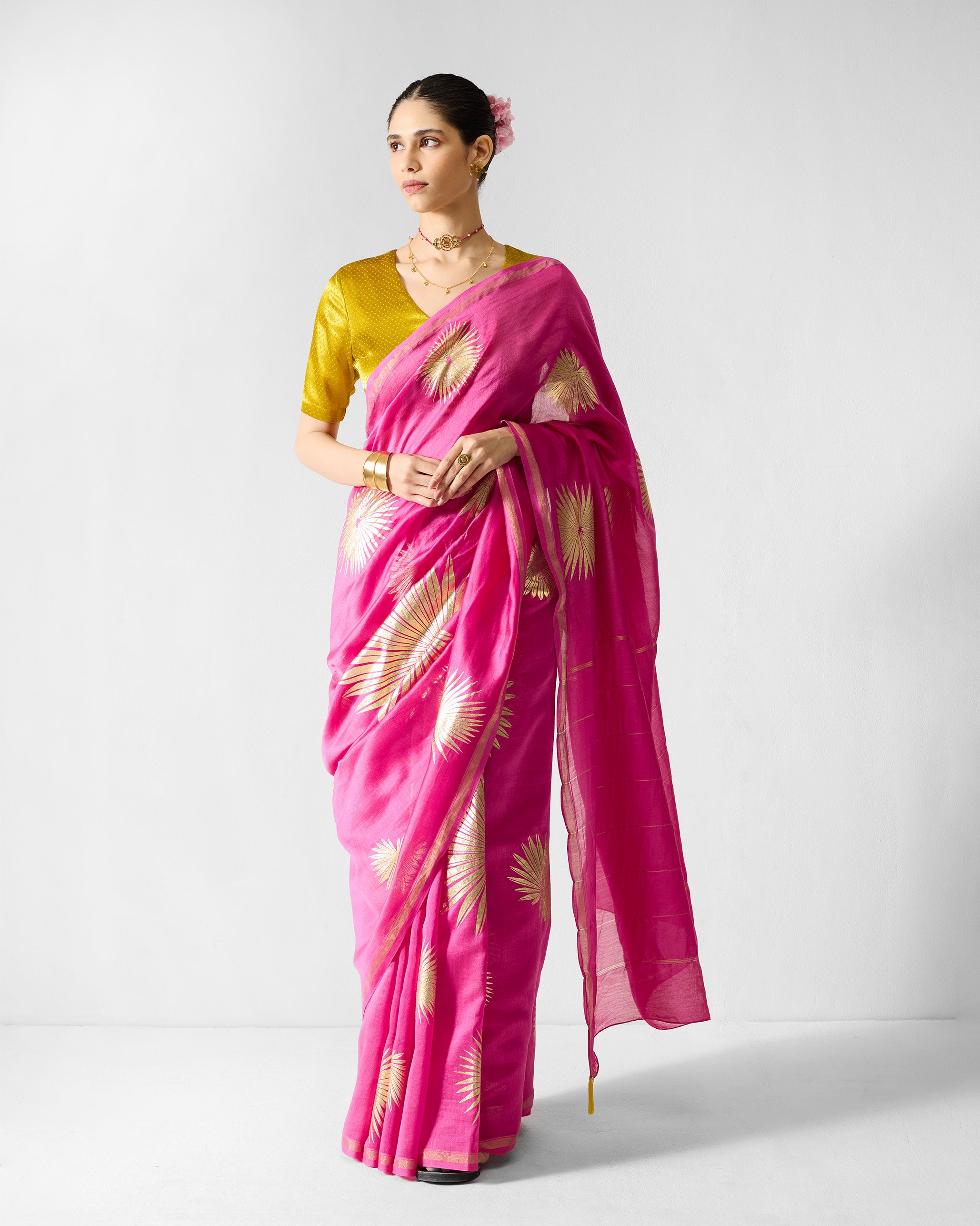 Ira Sari - Fuchsia & Gold Printed