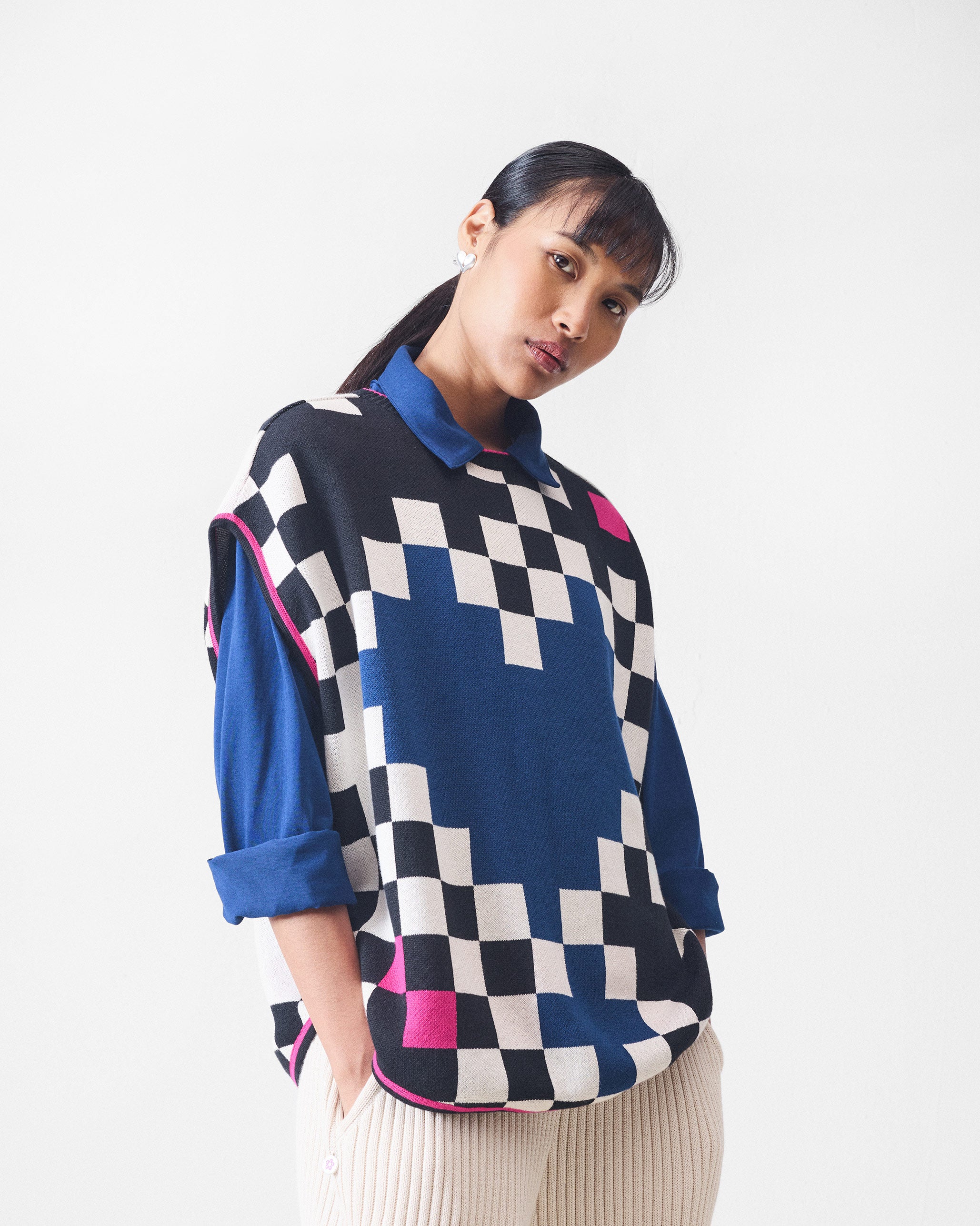 Tetris Sweater - Black & Ivory