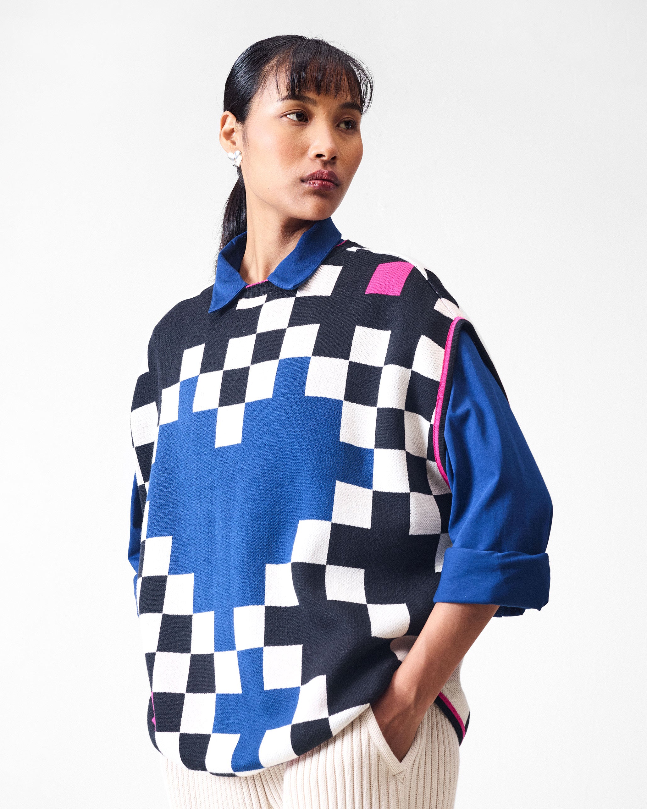 Tetris Sweater - Black & Ivory