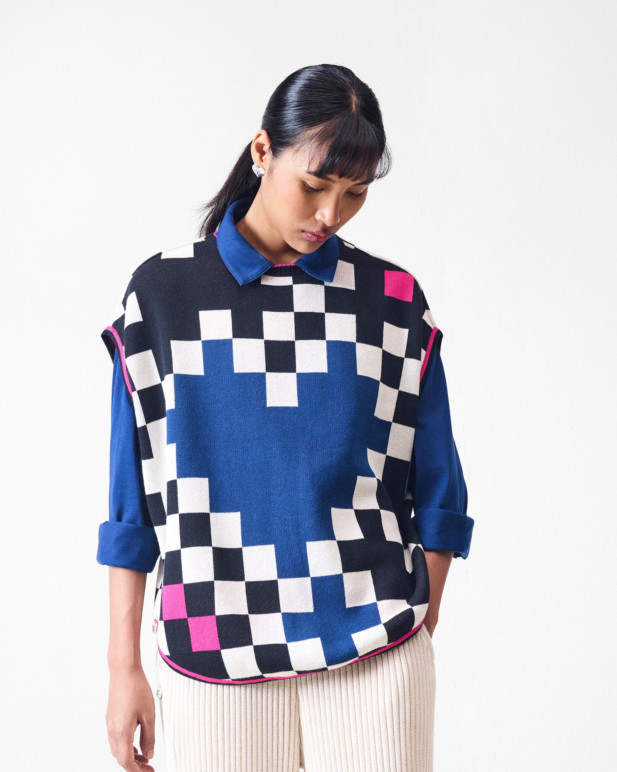 Tetris Sweater - Black & Ivory