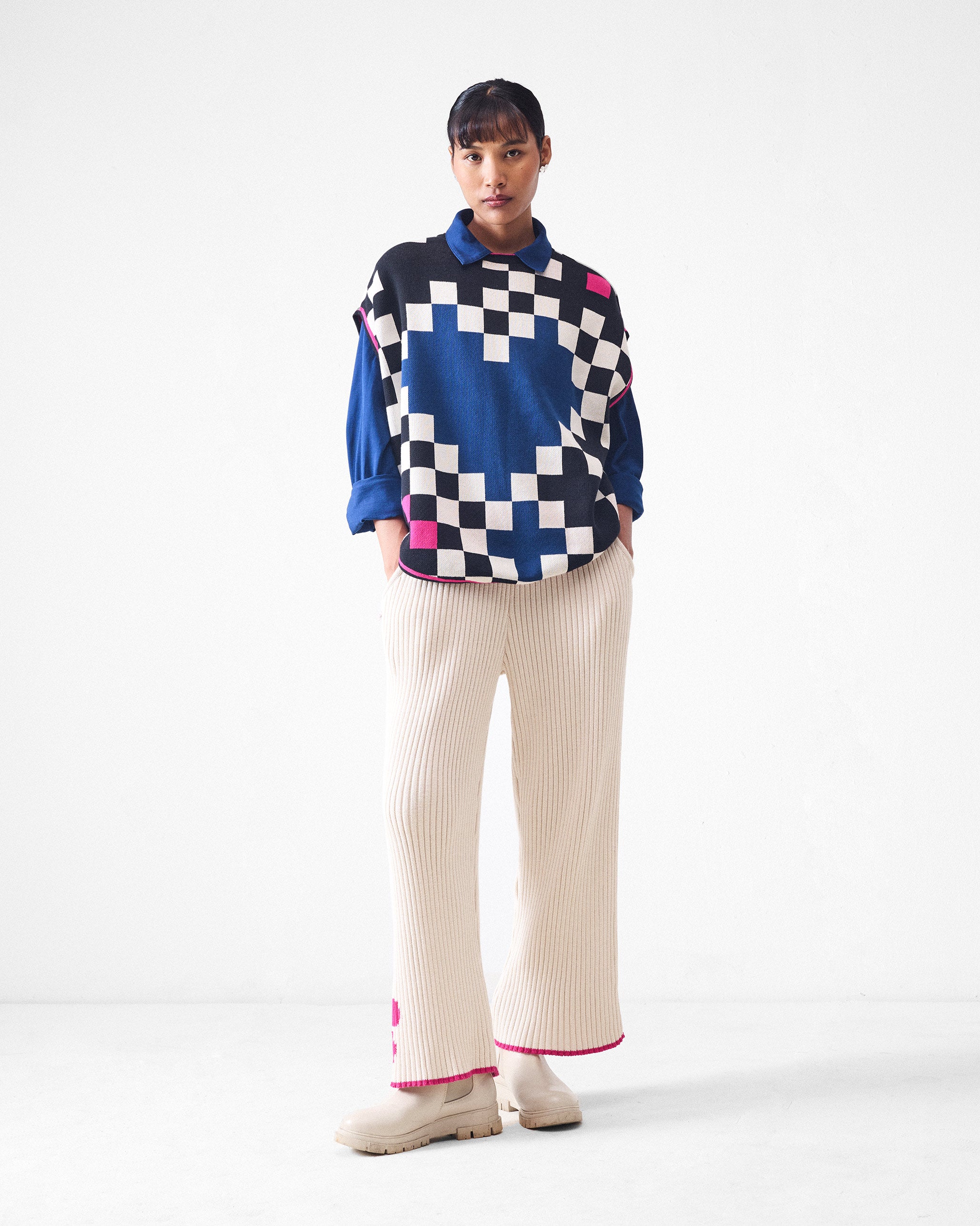 Tetris Sweater - Black & Ivory