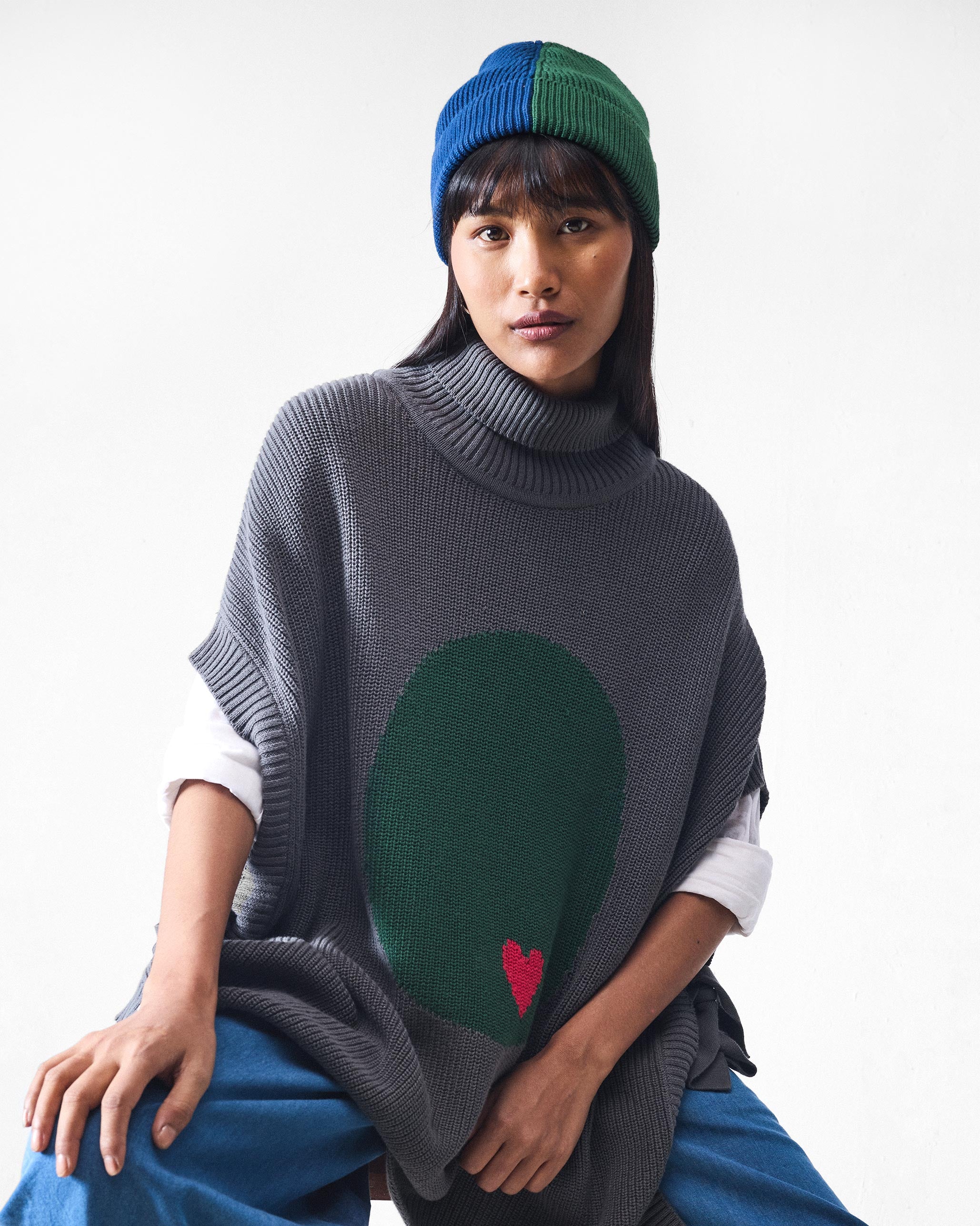 Turtle Neck Top - Charcoal