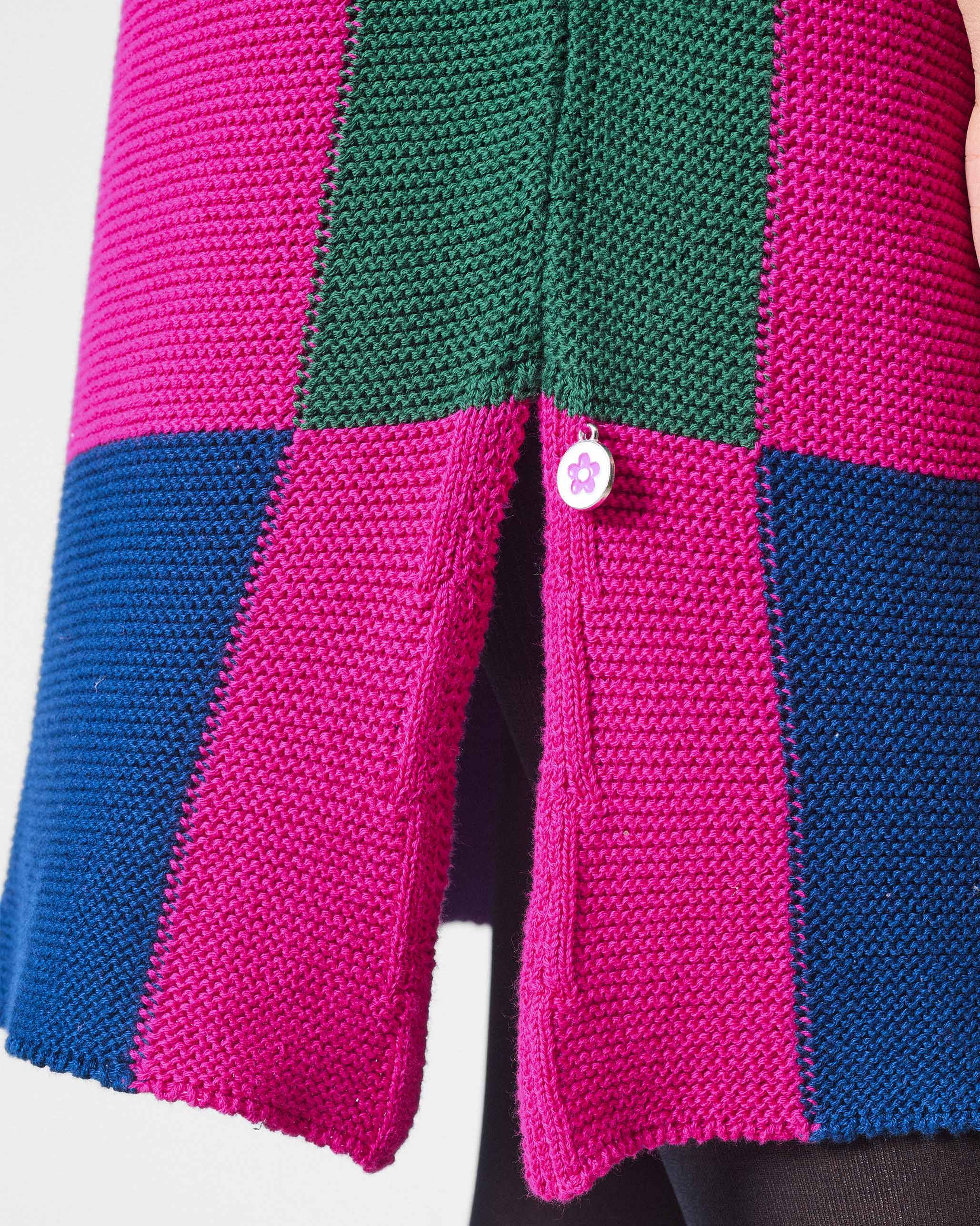 Cross Beat Sweater Dress - Multicolour