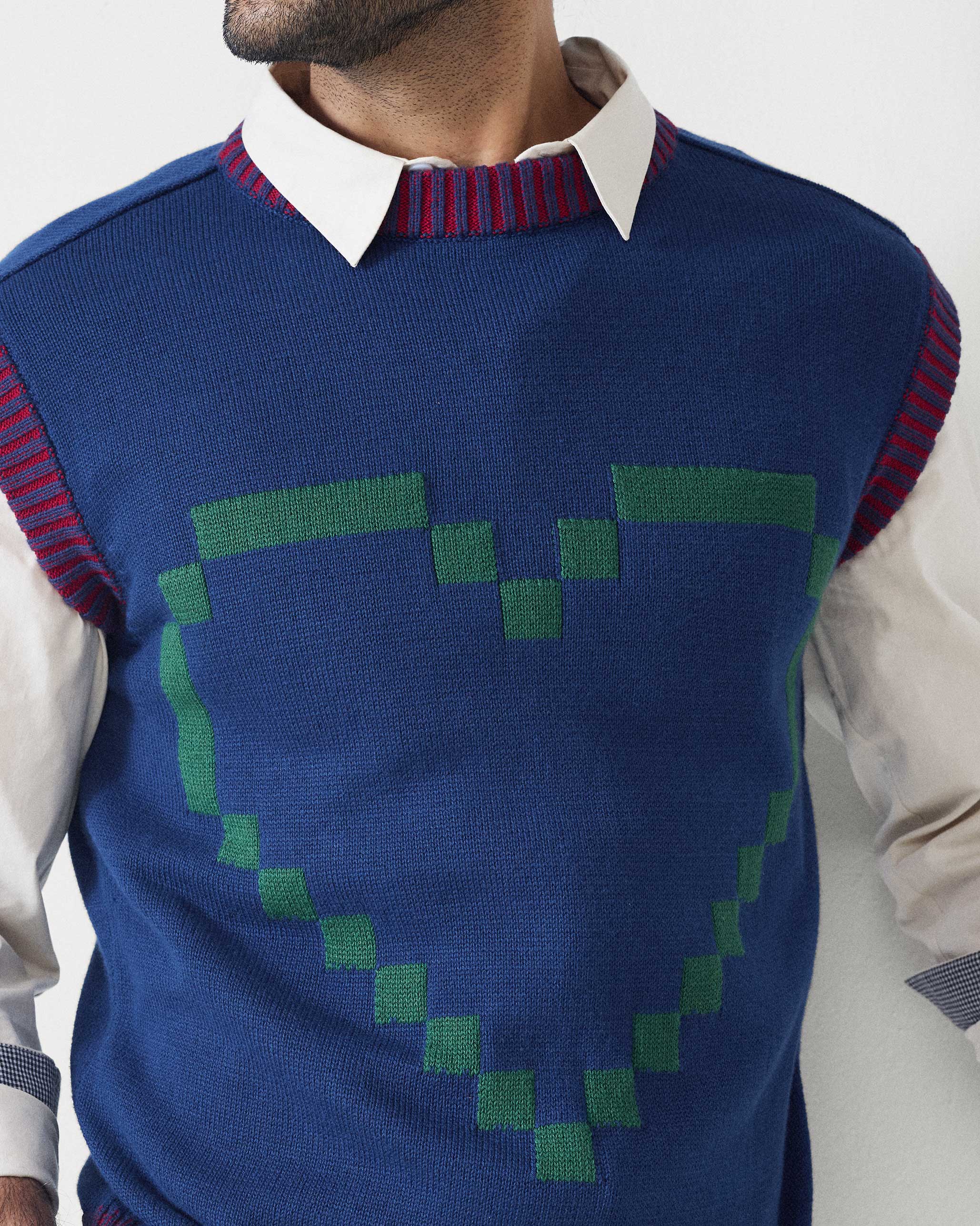 Pixel Sweater - Navy
