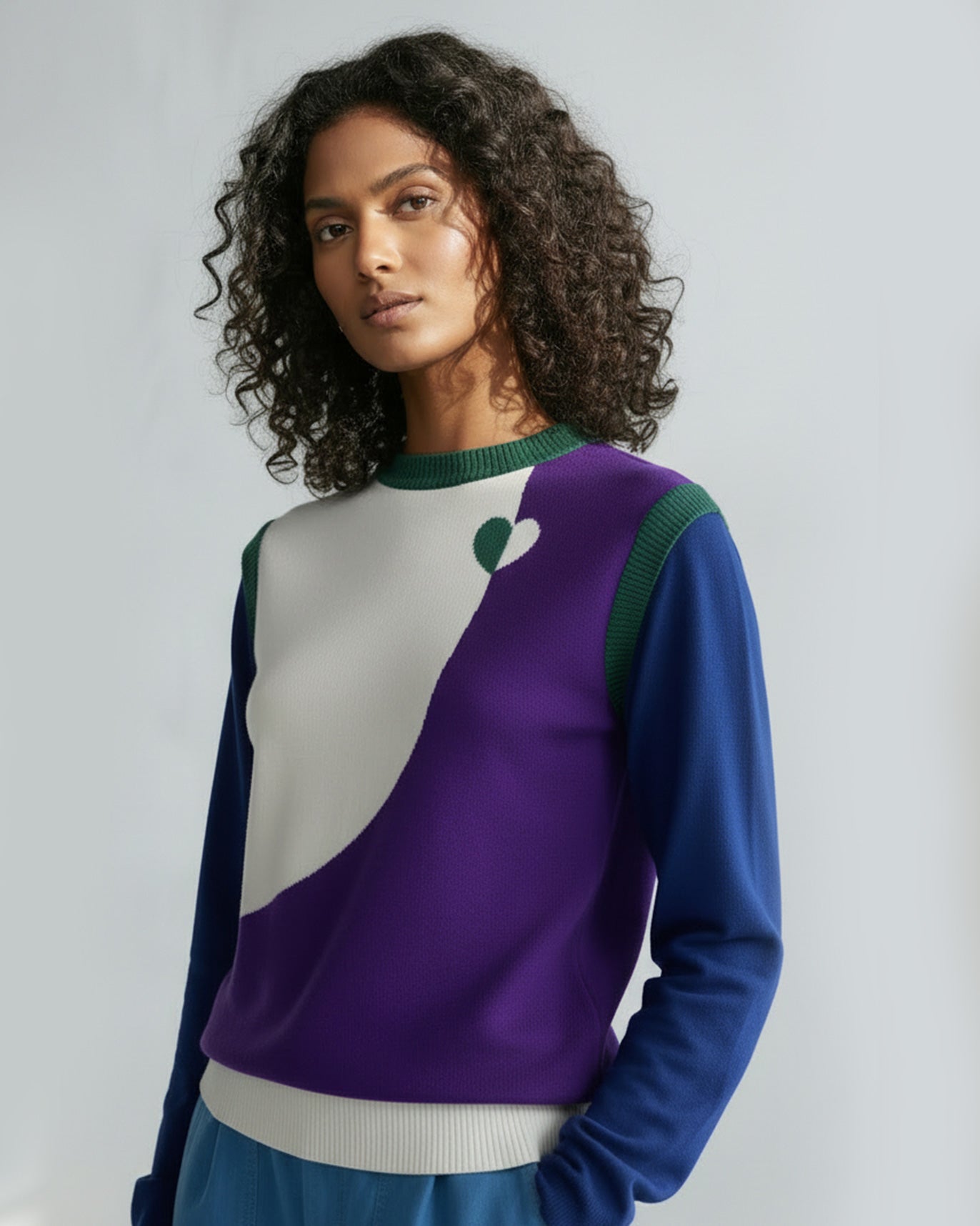 Kiaan Sweater - Purple & Ivory