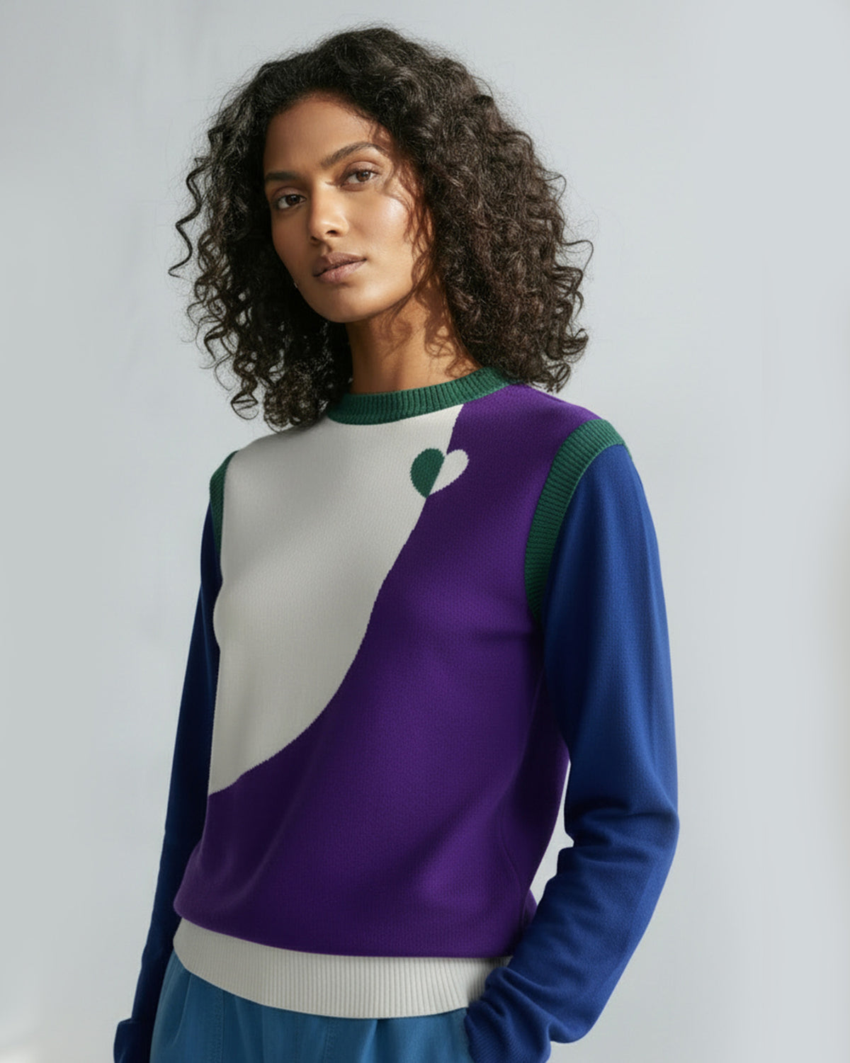Kiaan Sweater - Purple & Ivory