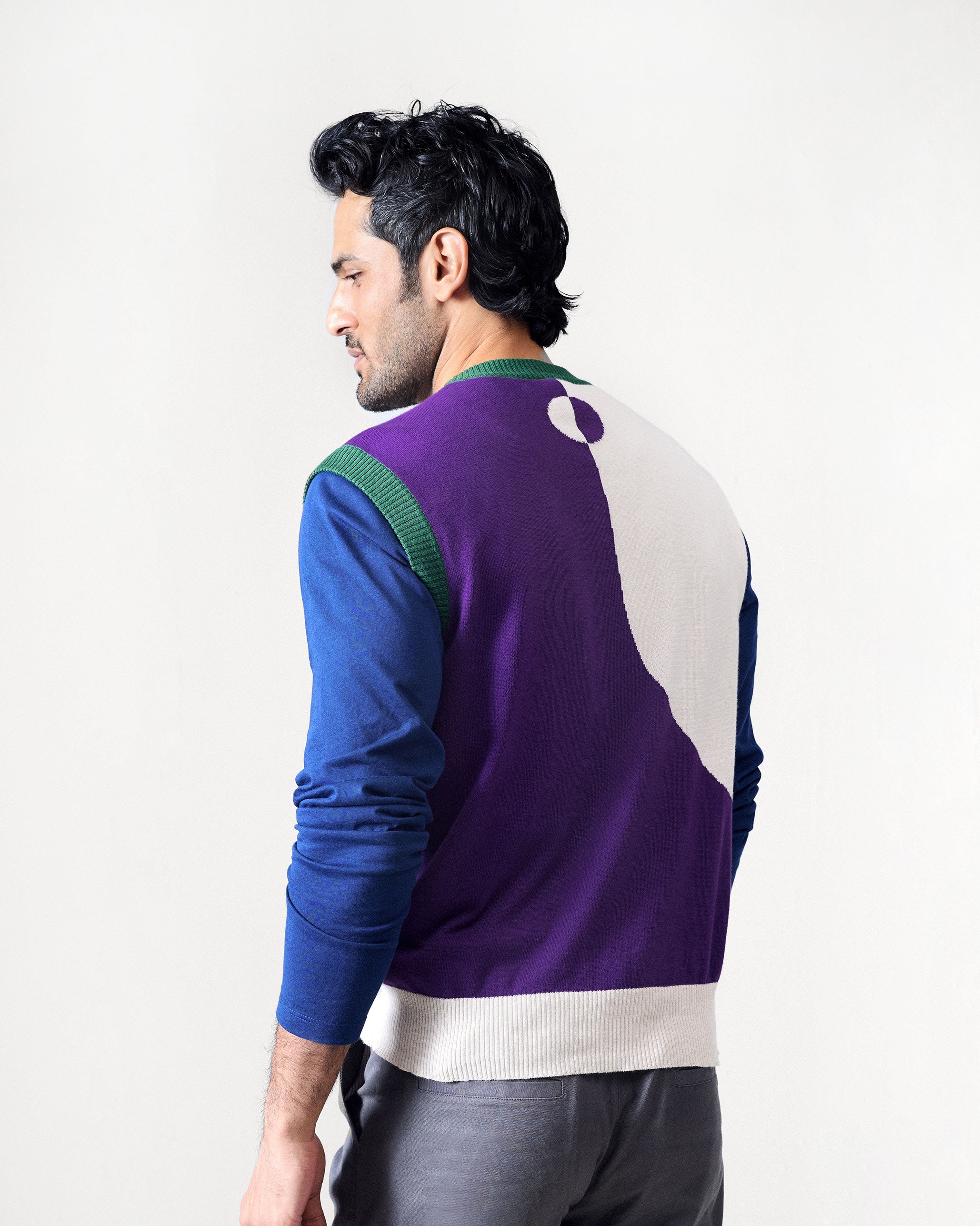 Kiaan Sweater - Purple & Ivory