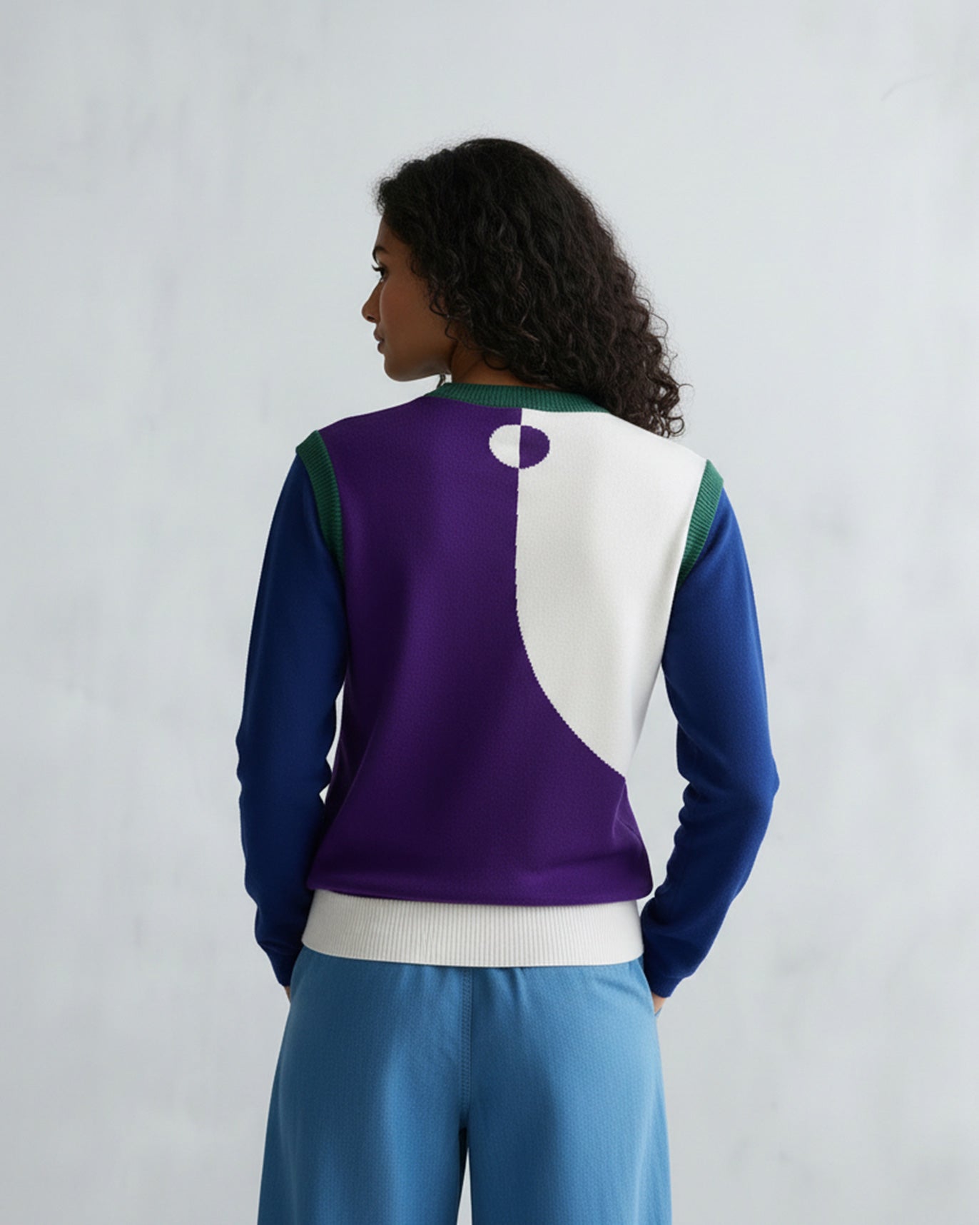 Kiaan Sweater - Purple & Ivory