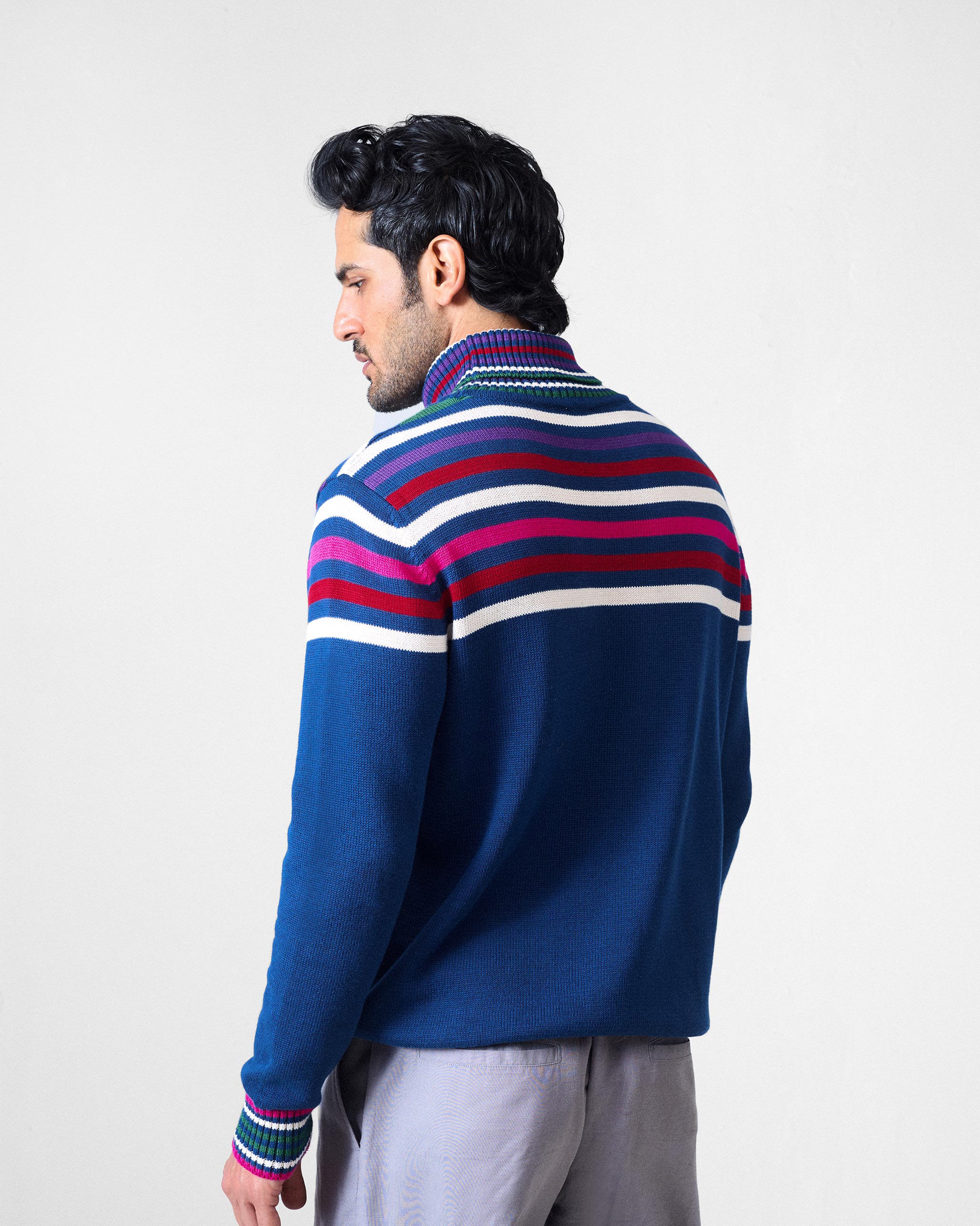 Ringer Sweater - Navy