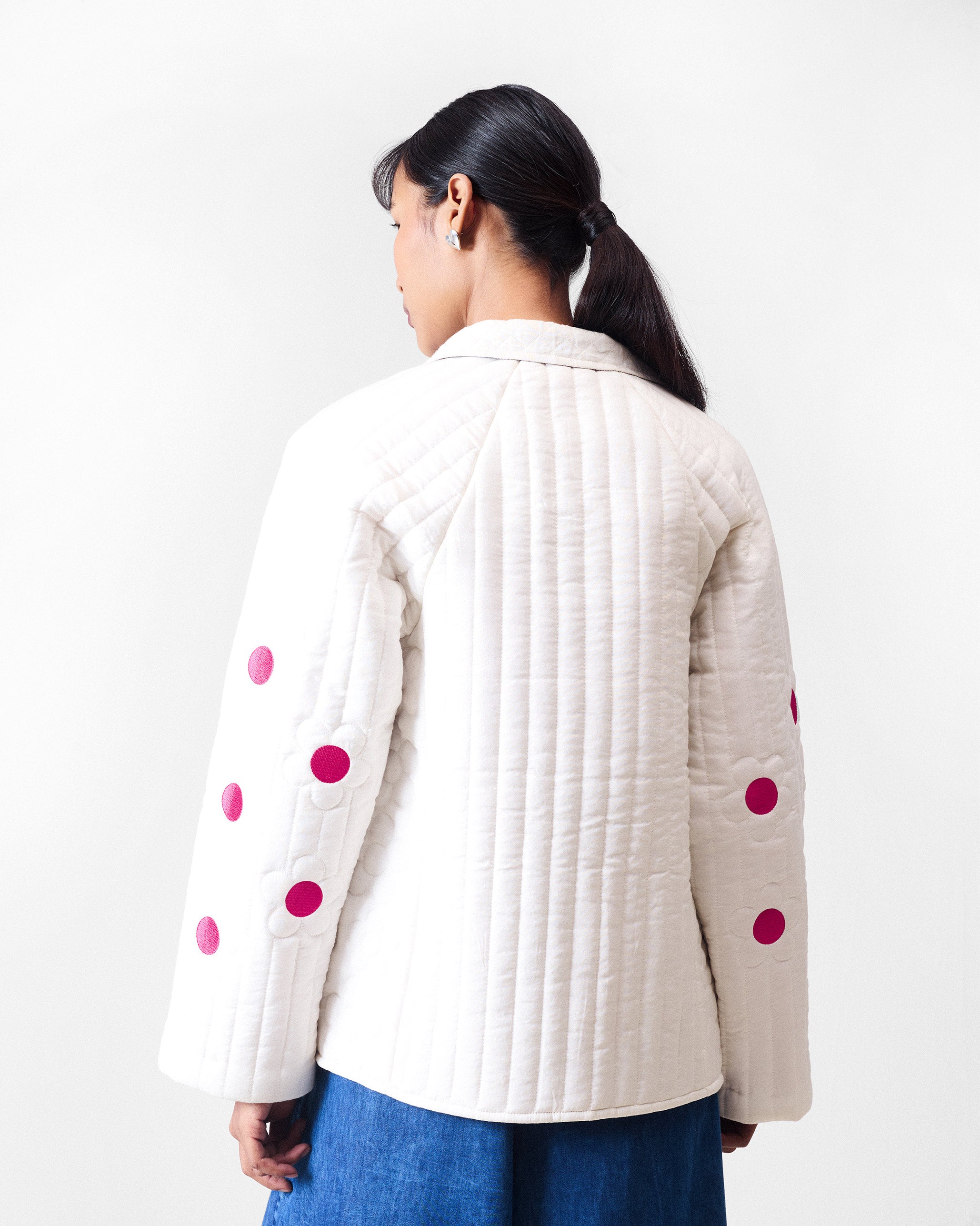 Botanik Jacket - Ivory & Fuchsia