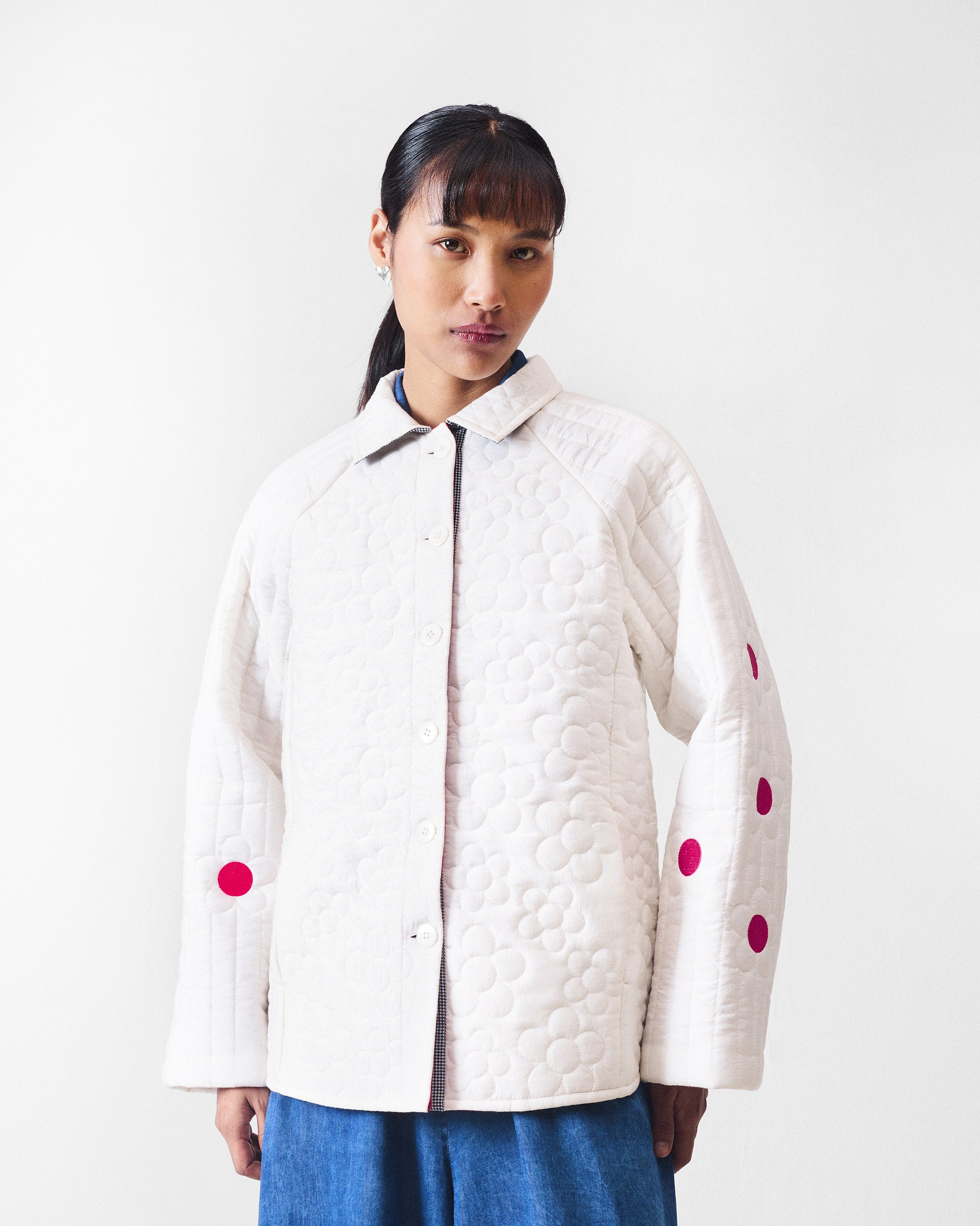 Botanik Jacket - Ivory & Fuchsia
