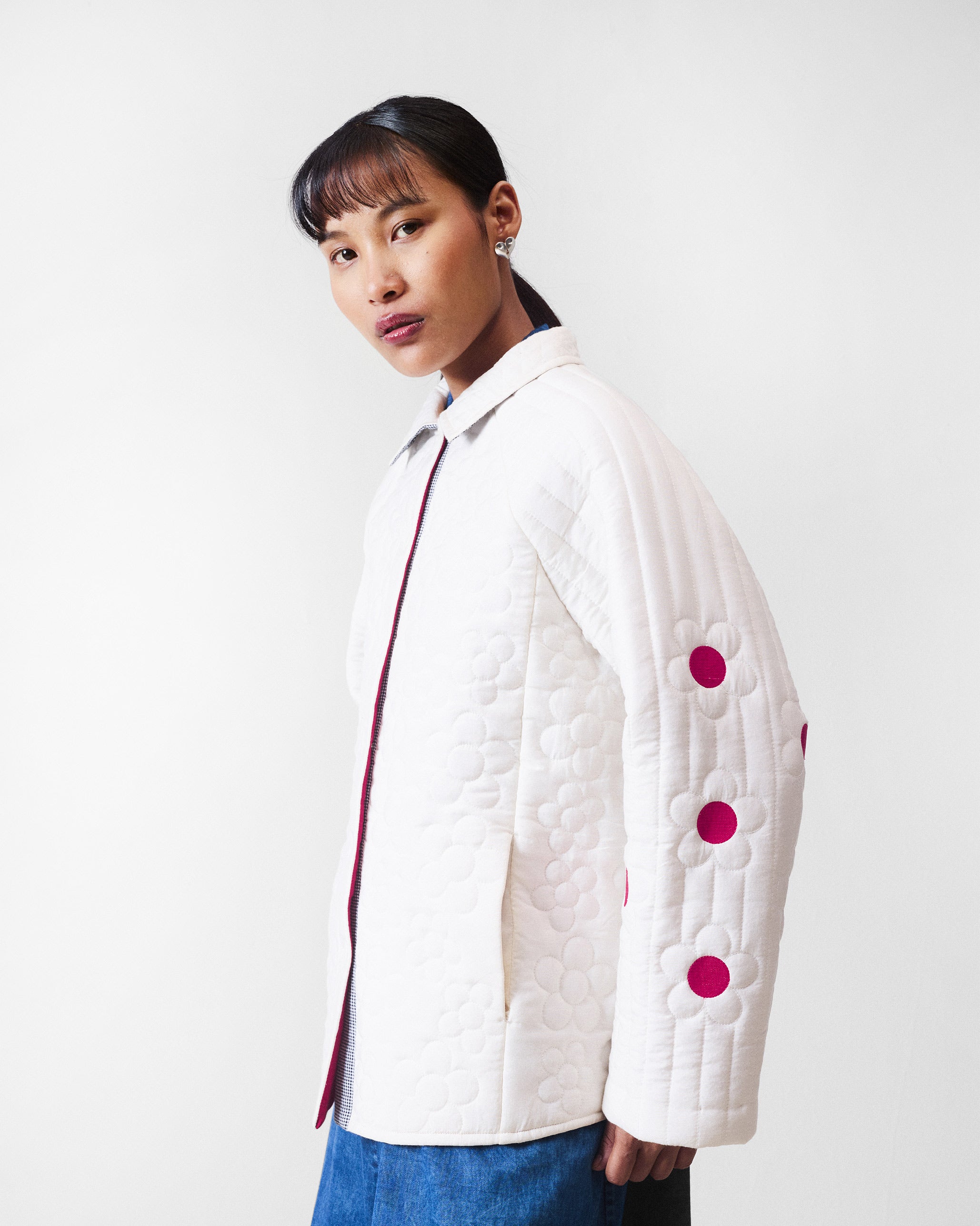 Botanik Jacket - Ivory & Fuchsia
