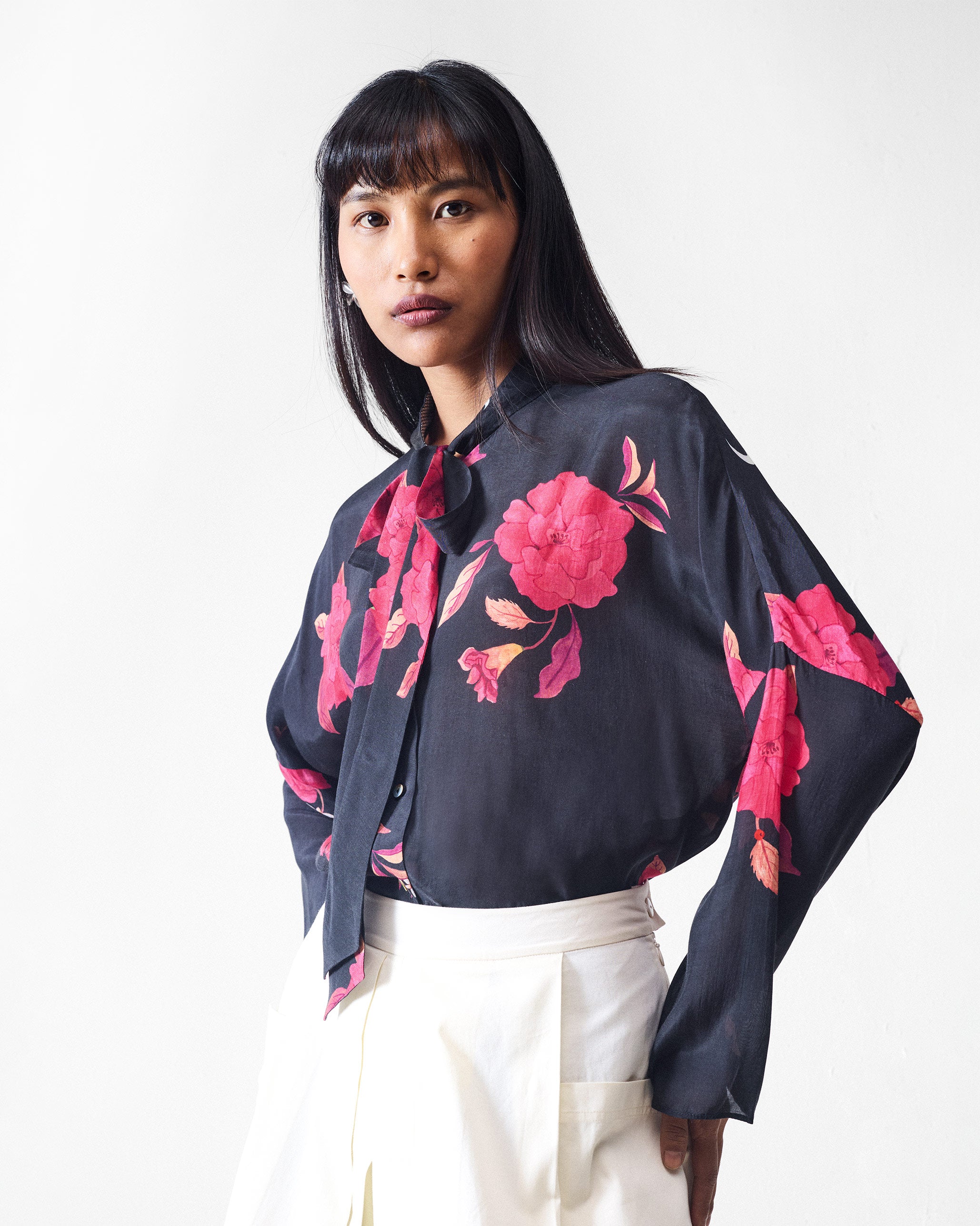 Bramble Top - Black & Fuchsia