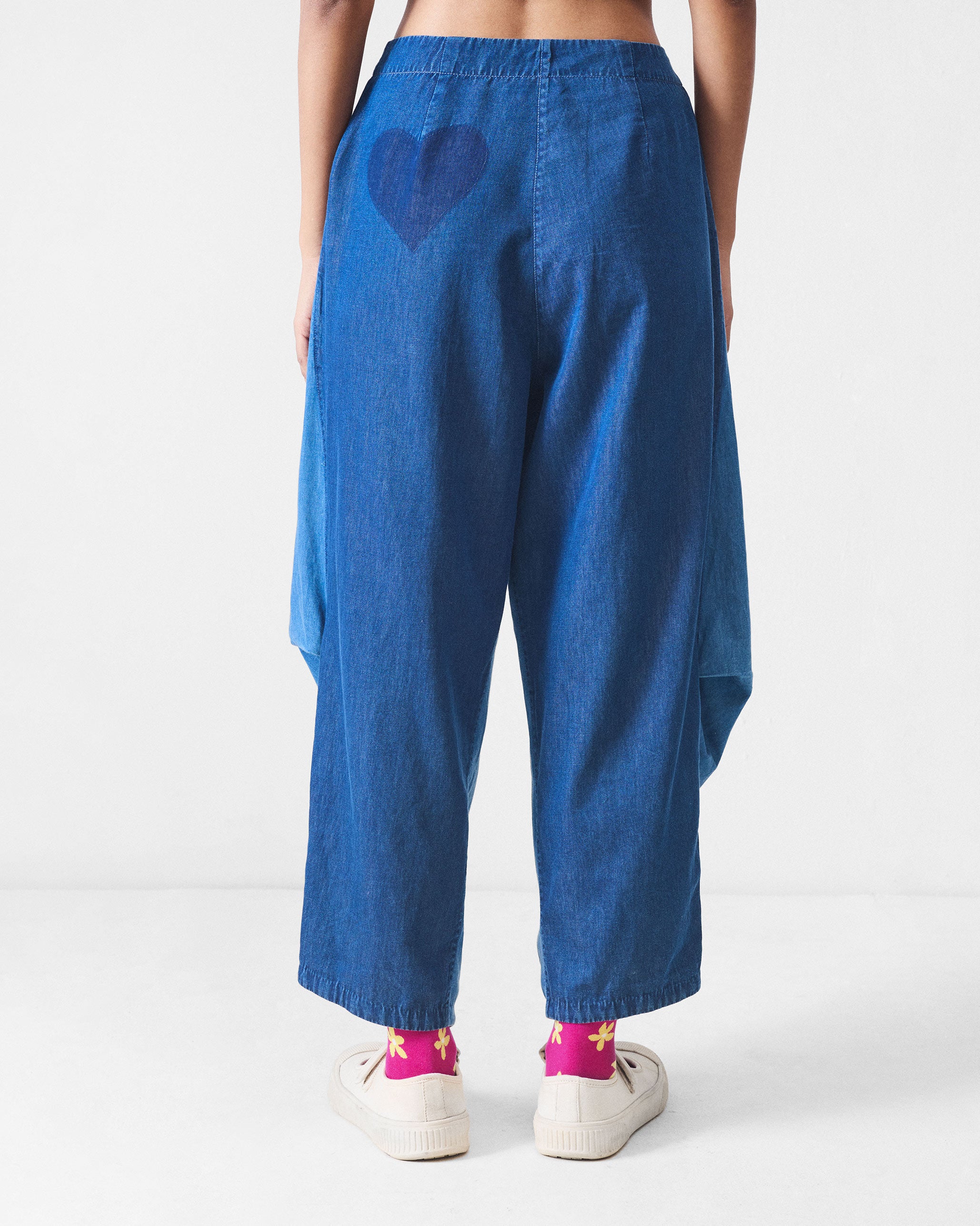 Side Tuck Pants - Denim