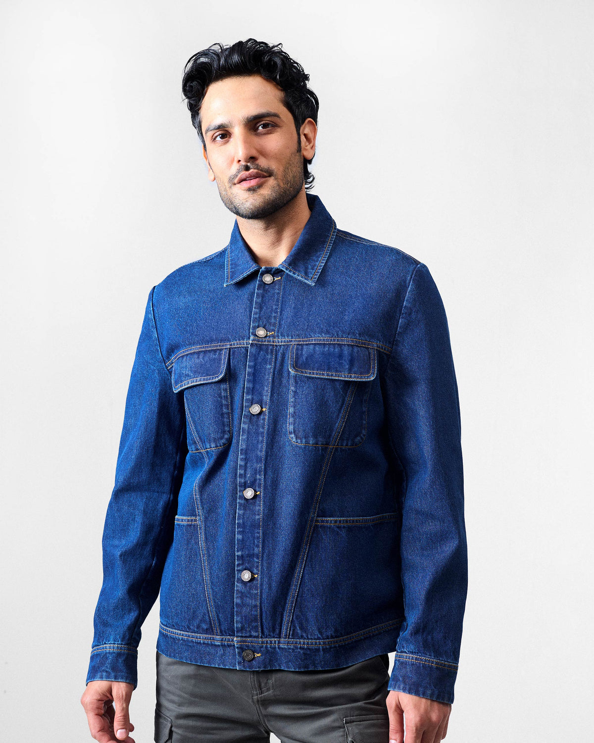 Basic Full Sleeves T-Shirt - Navy