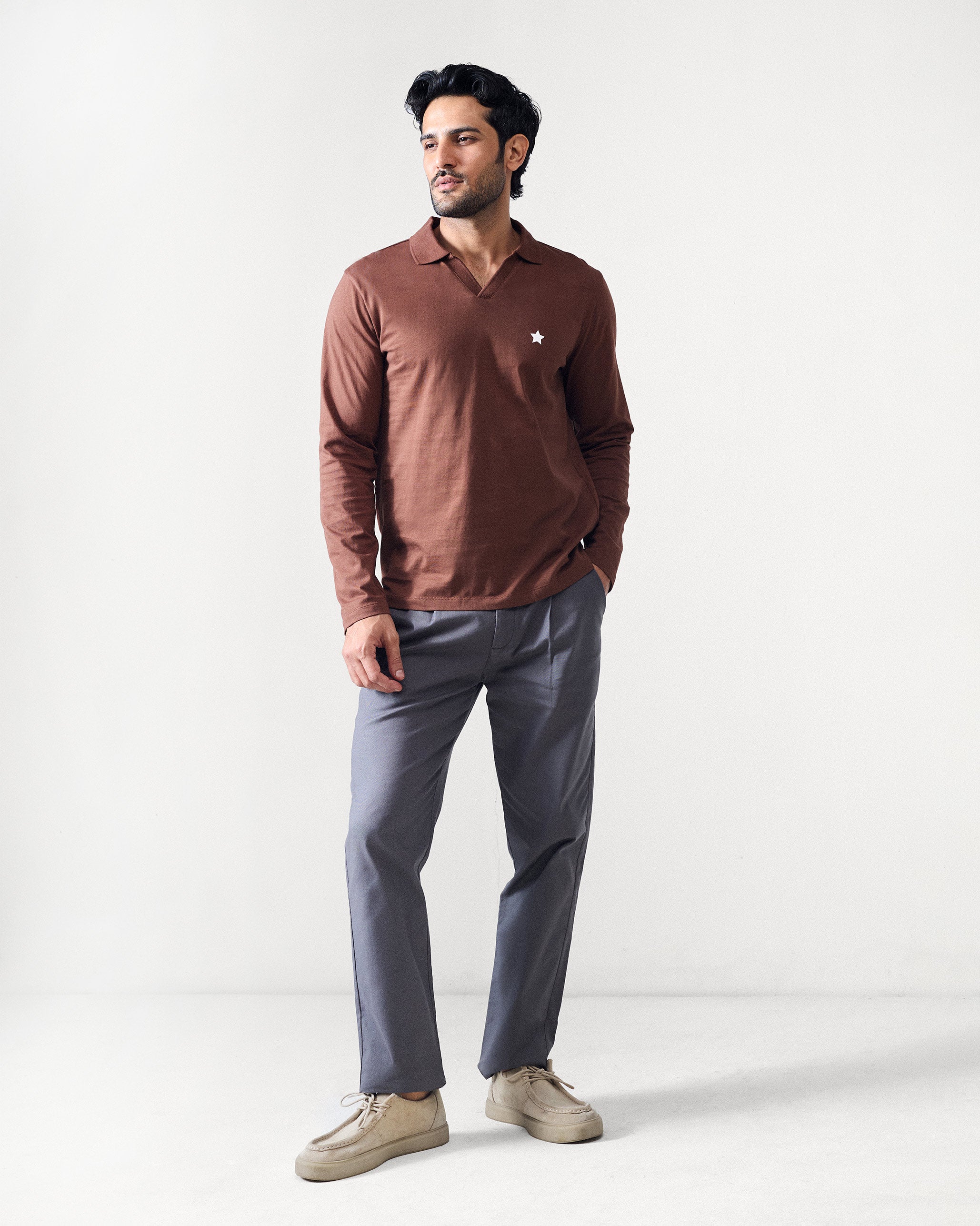 Haze Polo T-Shirt - Brown