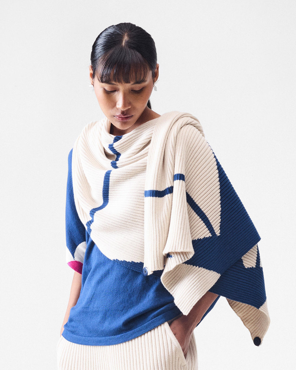 Star Power Scarf - Navy & Ivory – Nicobar