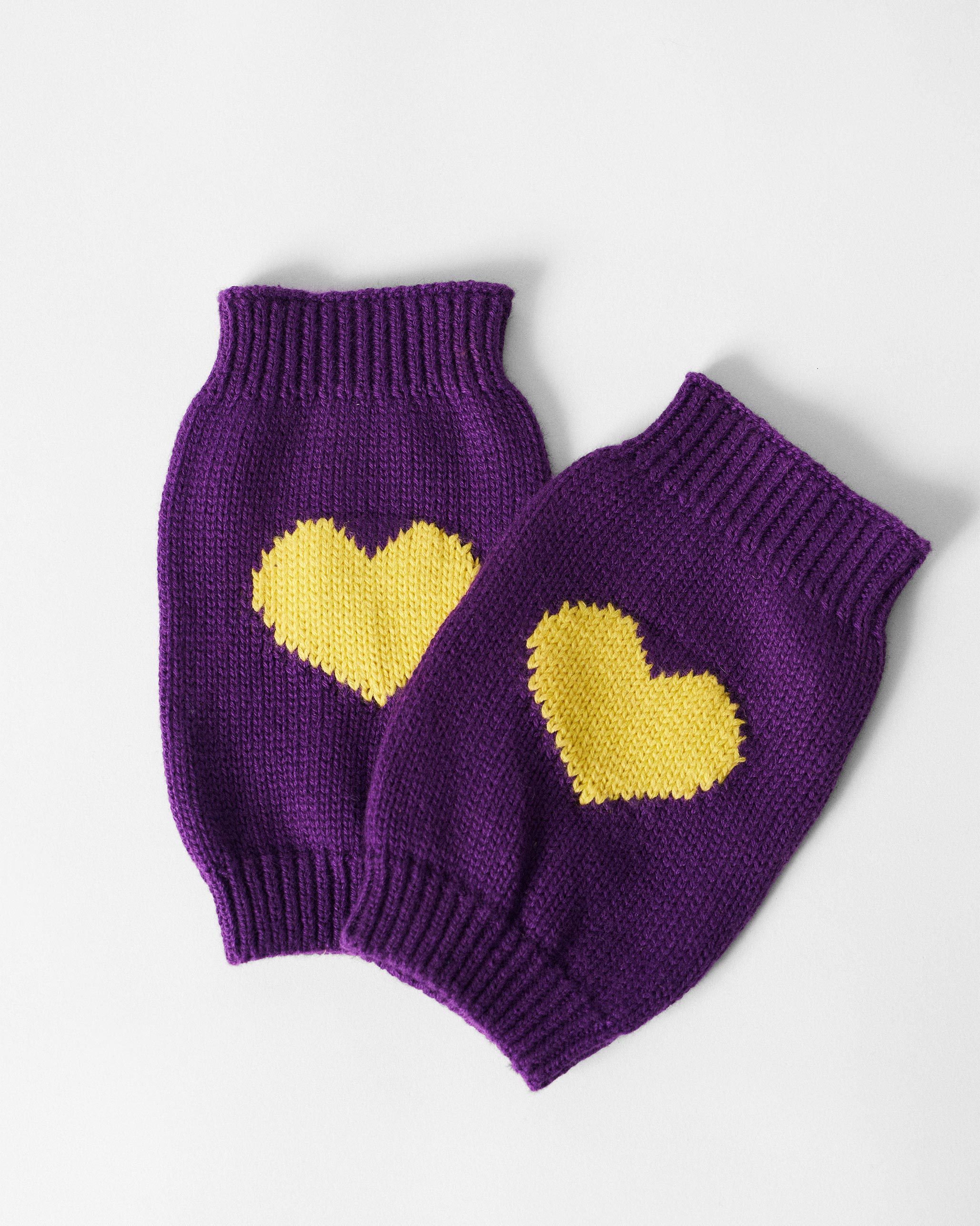 Luna Mittens - Purple & Chartreuse