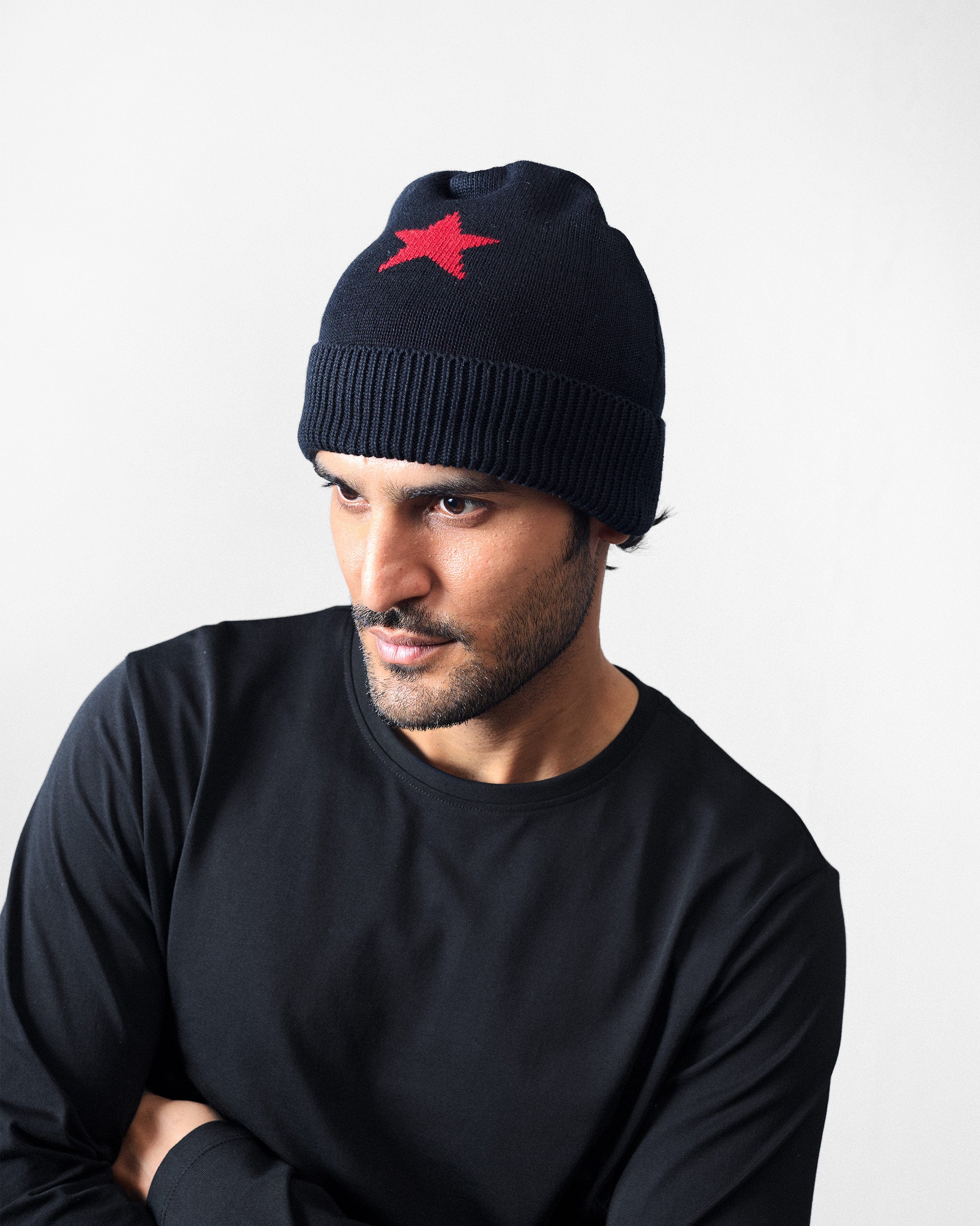 Star Code Beanie - Black & Red