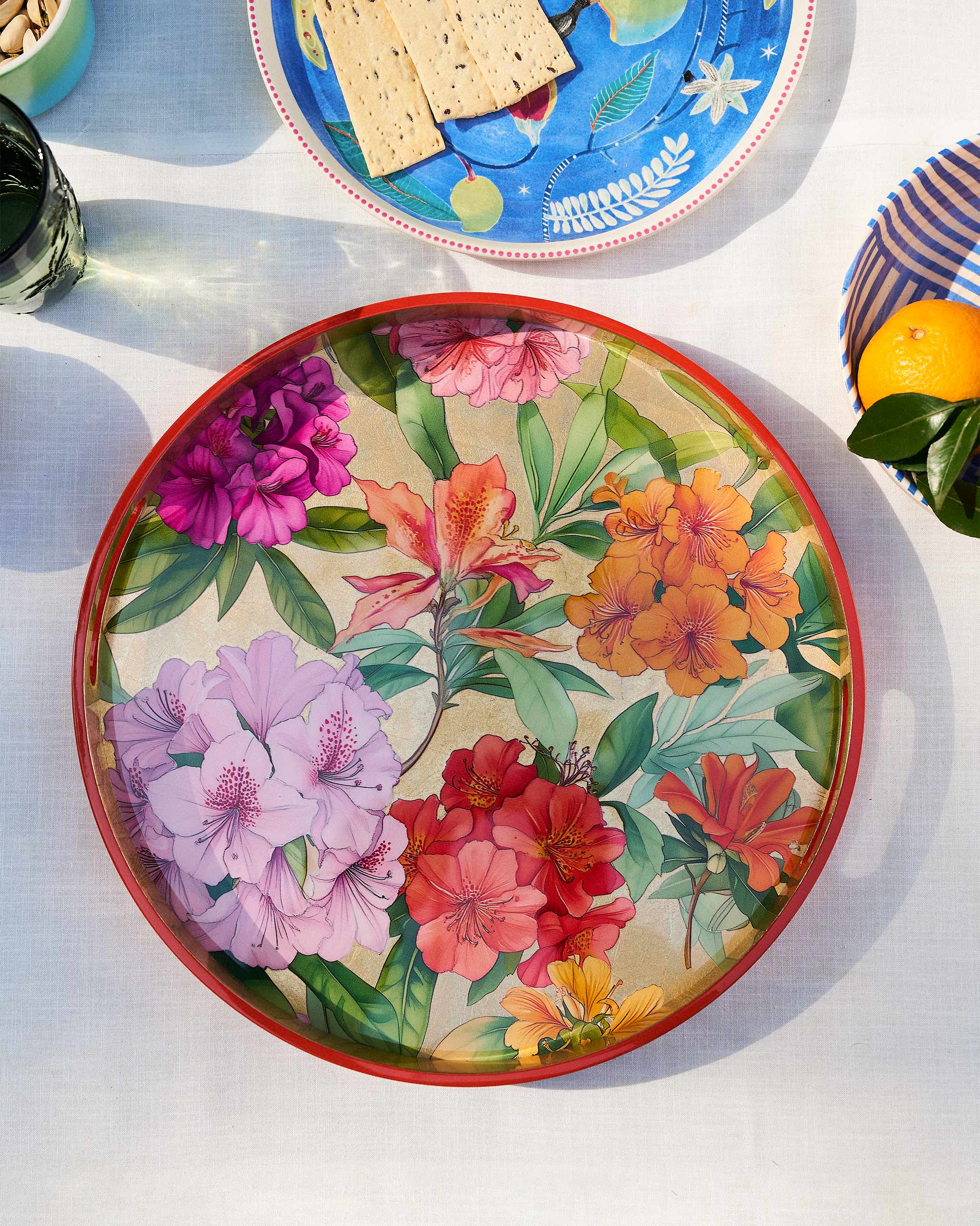 Blooming Flower Round Tray