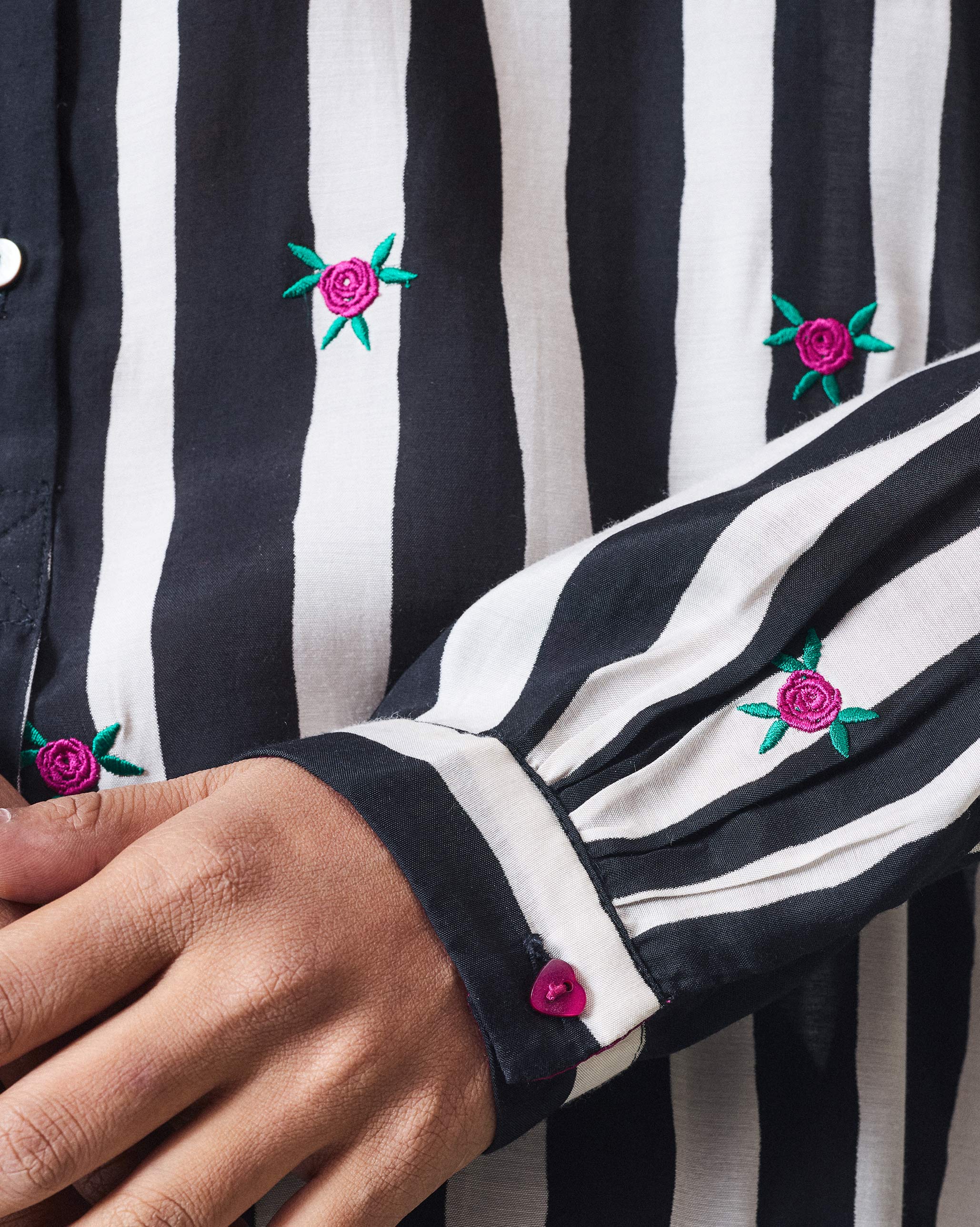 Basic Long Length Kurta - Black & Beige Printed